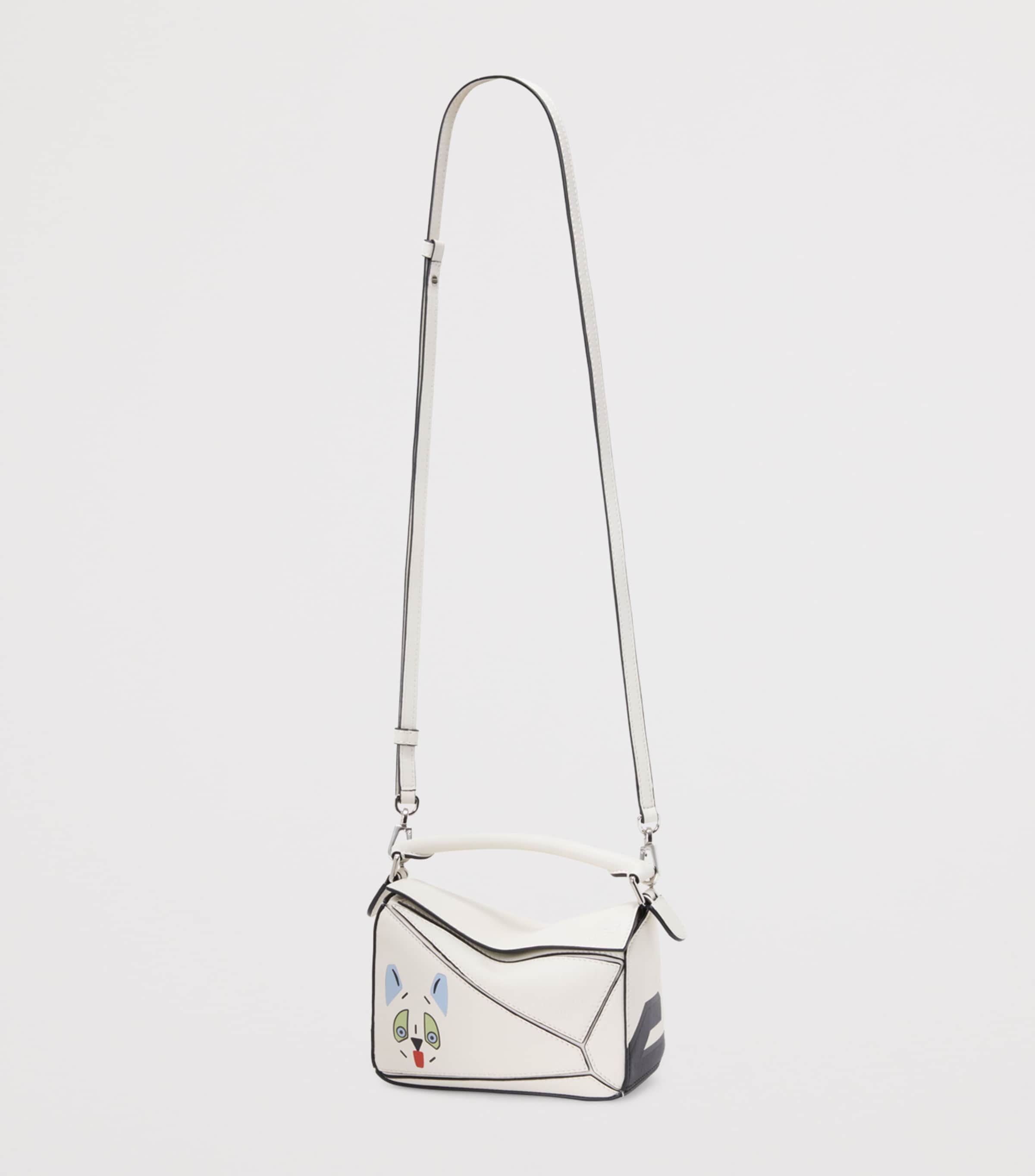 x Louis Wain Mini Leather Puzzle Top-Handle Bag SOFT WHITE Image 5