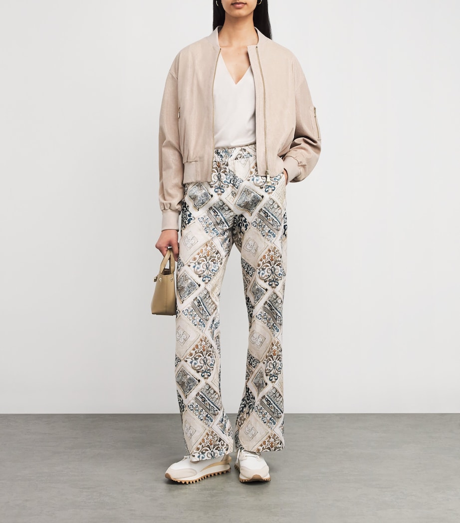 Metallic Suede Bomber Jacket NUDE Image 2