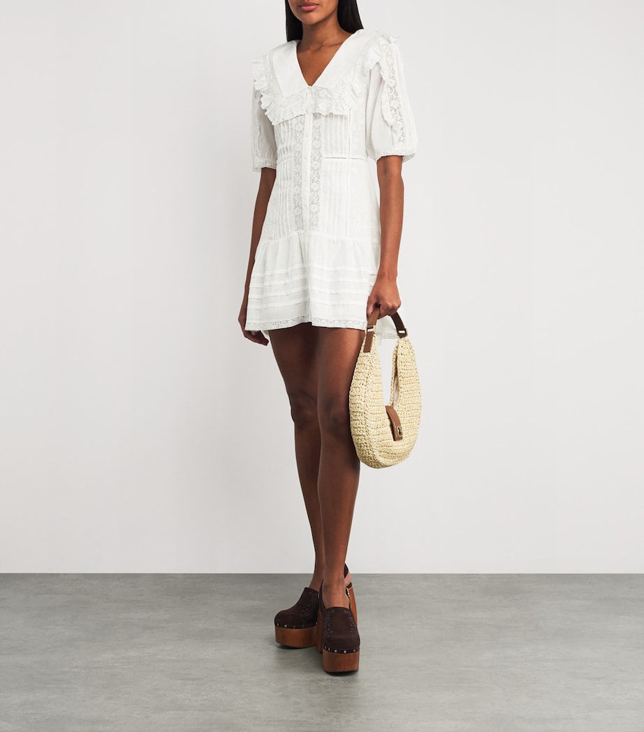 Cotton Dove Mini Dress PANSY EMBR WHITE Image 2