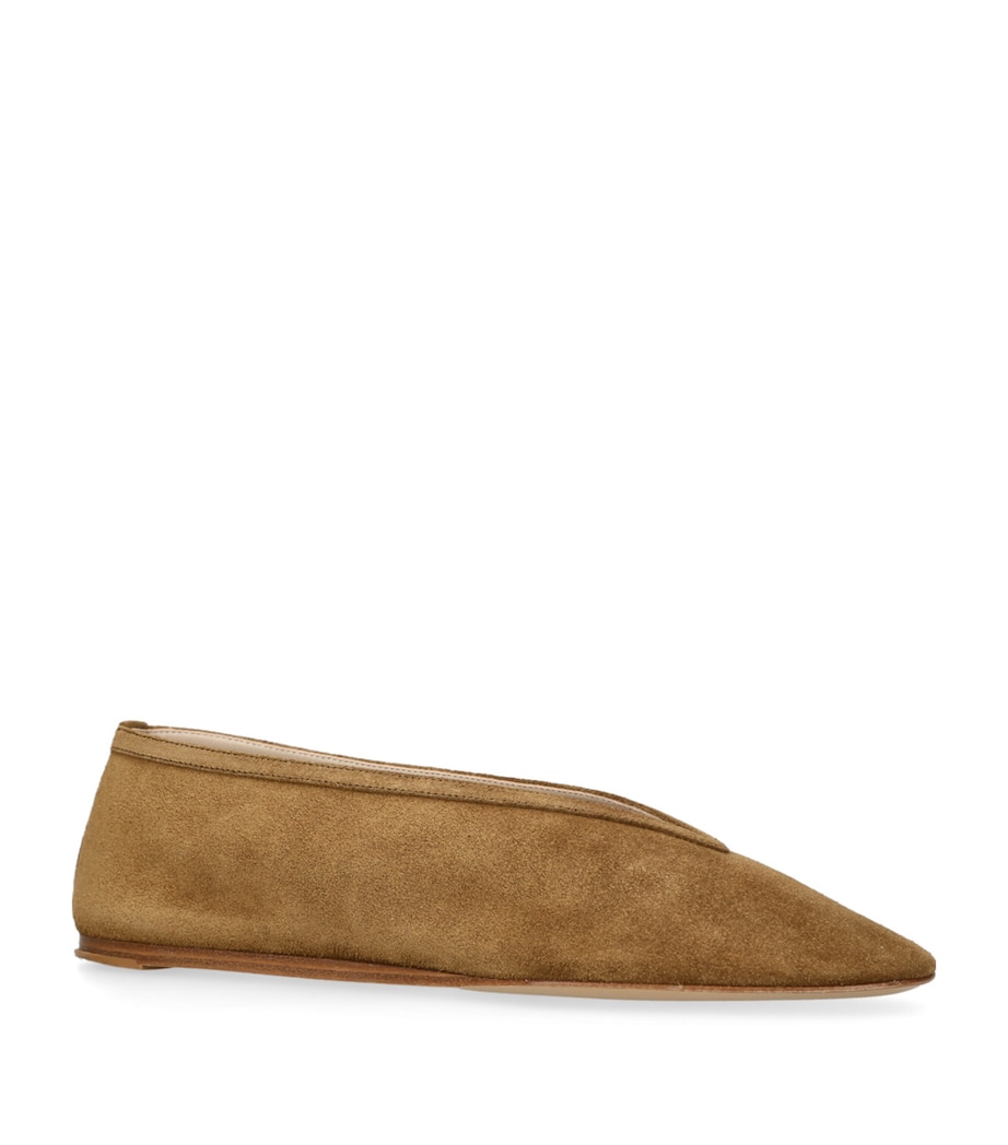 Suede Luna Ballet Flats TAUPE Image 3