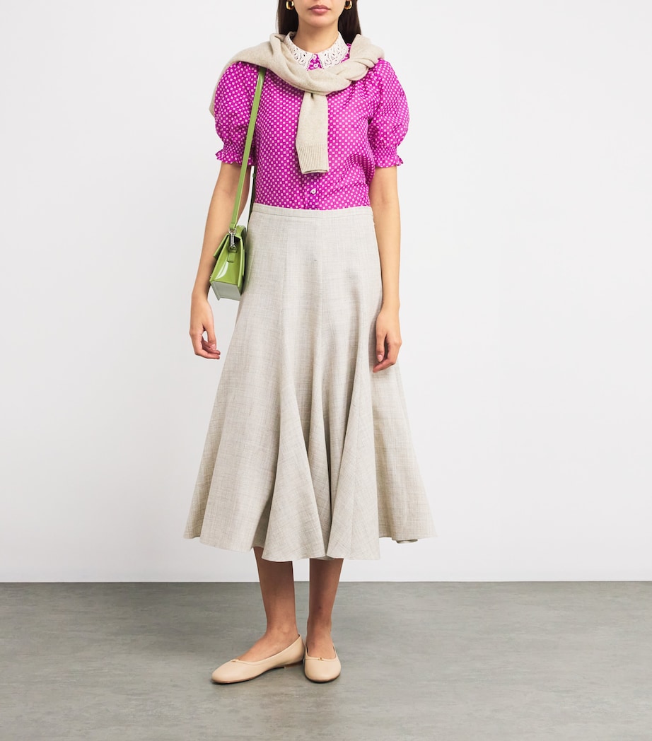 Cotton-Silk Crosses Blouse IRIS/CREAM/ORANGE Image 2