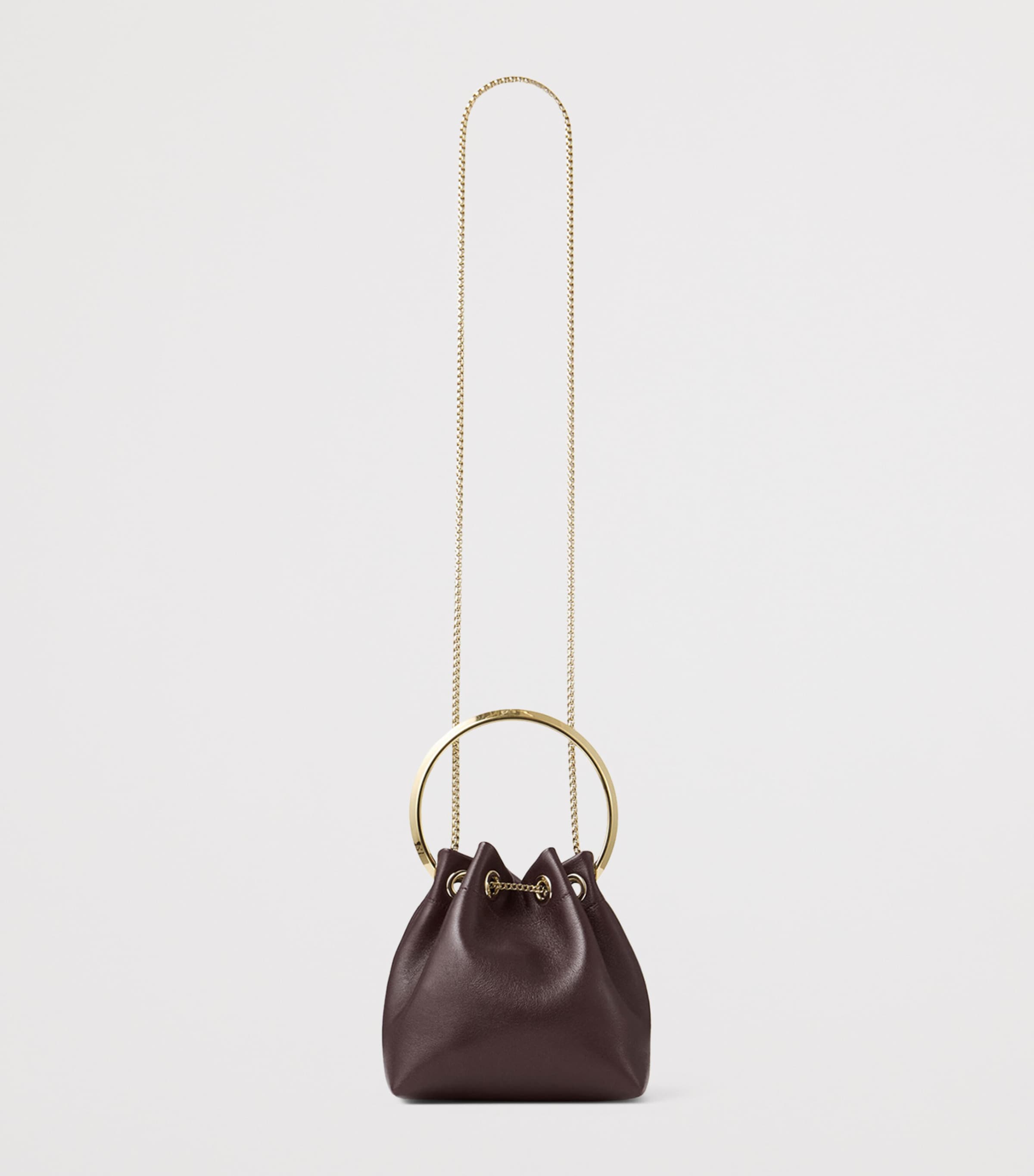 Leather Bon Bon Top-Handle Bag DEEP MERLOT/LIGHT GO Image 4