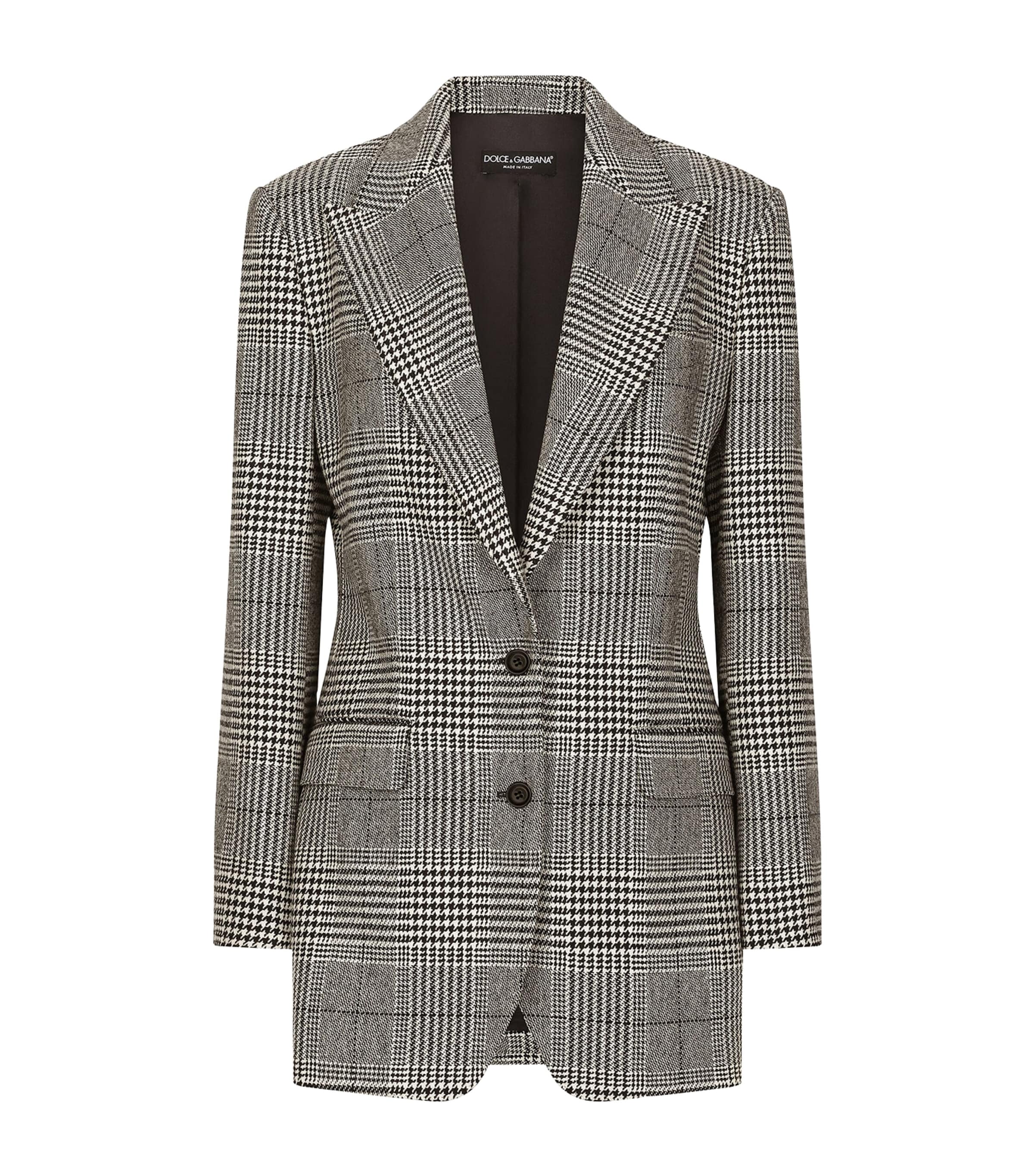 DOLCE & GABBANA WOOL-CASHMERE PLAID BLAZER