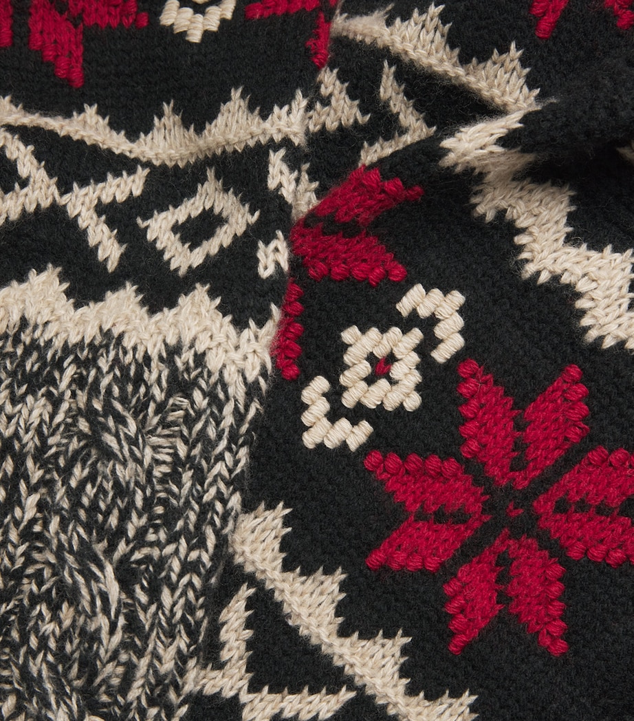 Wool Snowflake Rollneck Sweater GREY Image 5