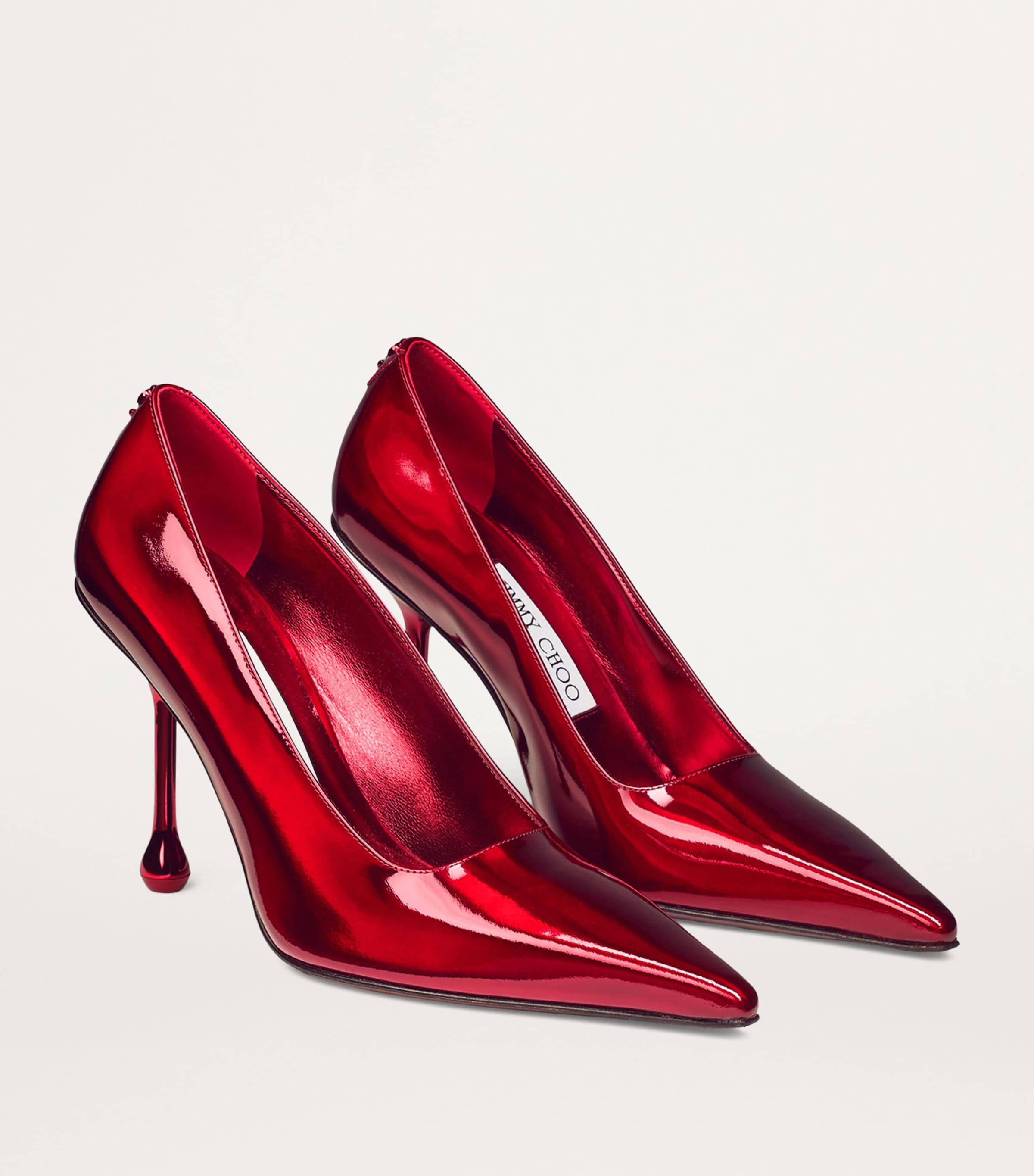 Ixia 95 Metallic Leather Pumps RUBY RED Image 2