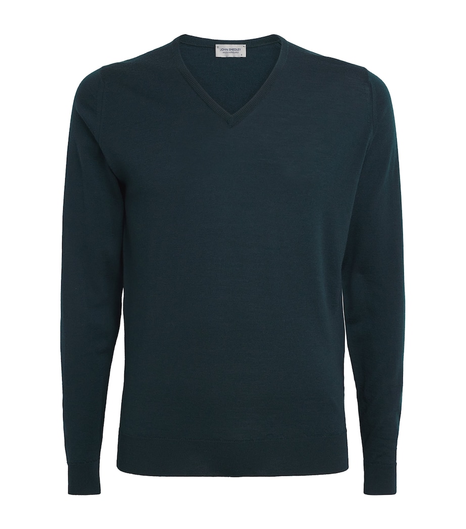 Merino Wool V-Neck Sweater RICHARDSON GREEN Image 1