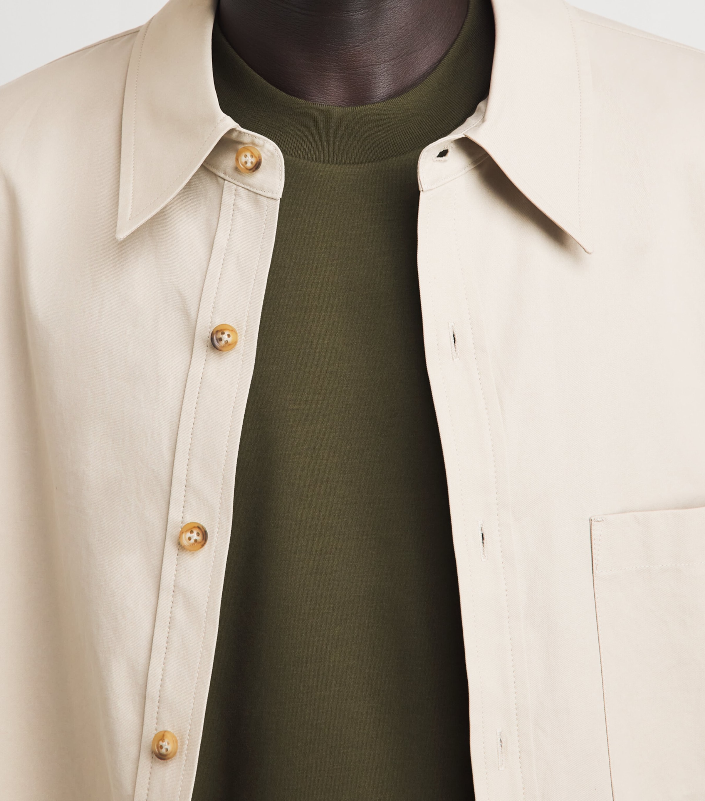 Sunspel Mens Supima Cotton Heavyweight T-Shirt Loden Green Image 3