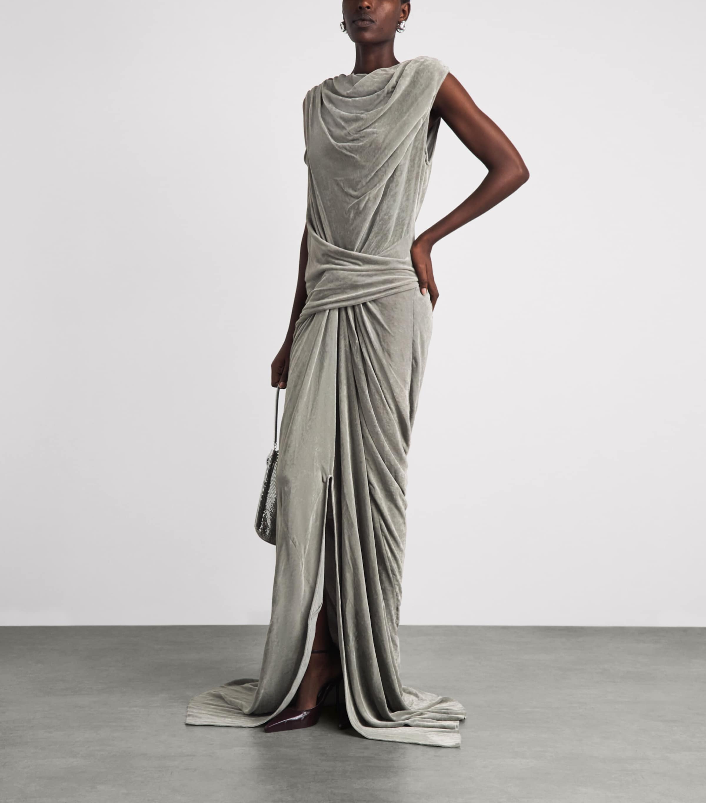 Rick Owens Womens Strutter Maxi Dress Drk Pearl Image 2