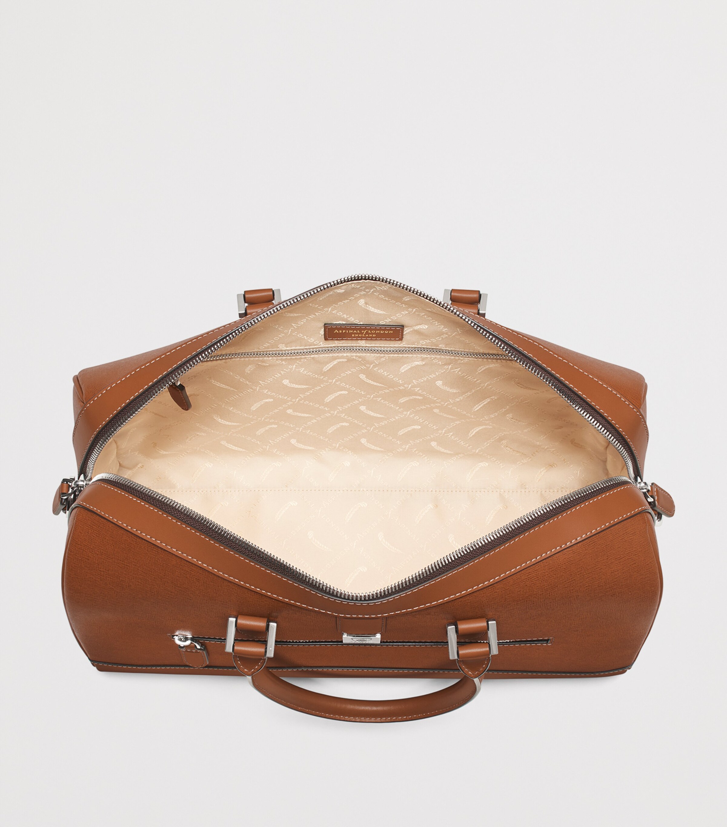 Aspinal Of London Leather Connaught Flight Holdall Bag Tan Image 5