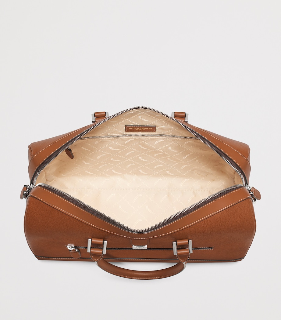 Leather Connaught Flight Holdall Bag TAN Image 5