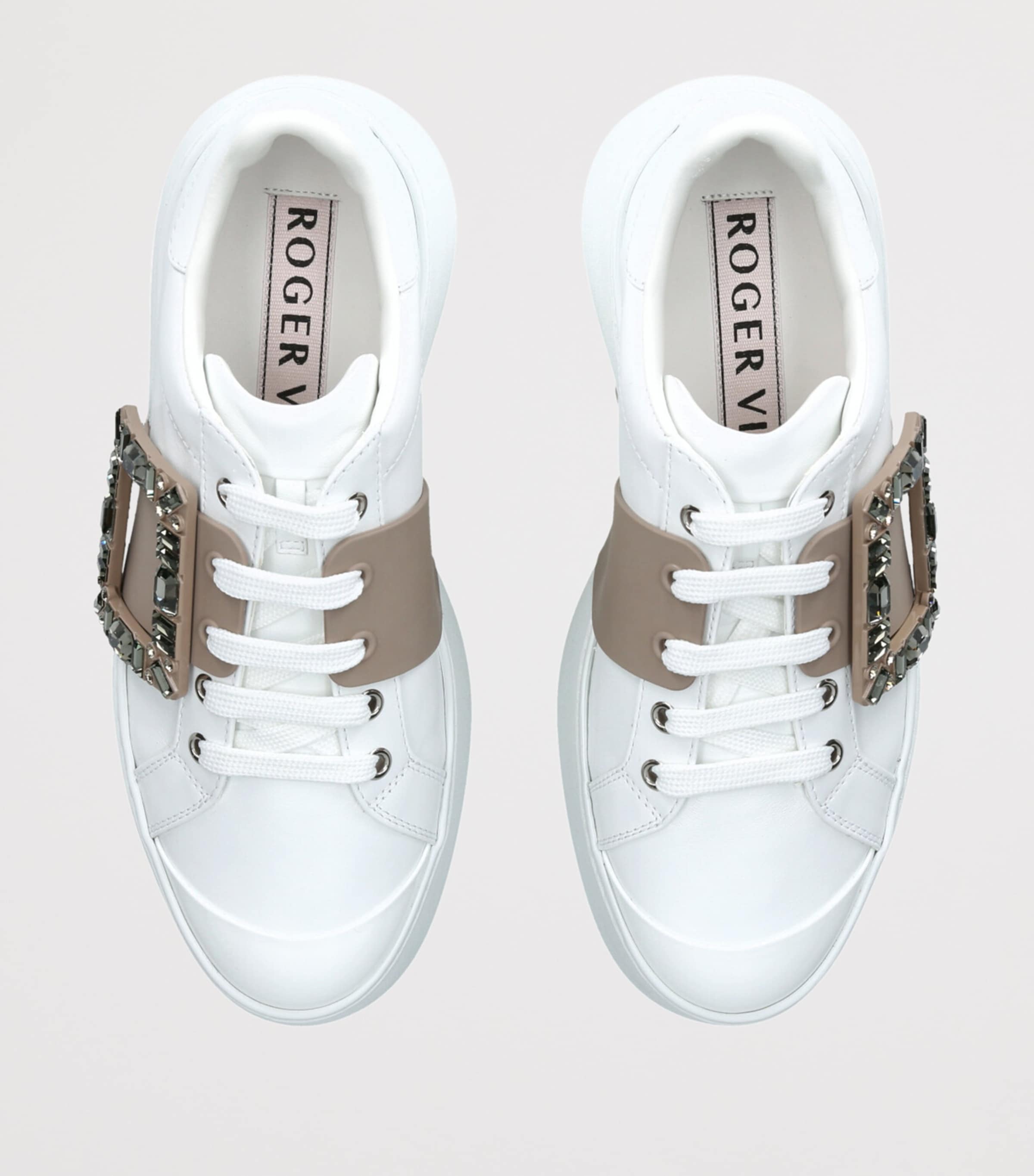 Leather Viv Skate Platform Sneakers CAMEL/COMB Image 4