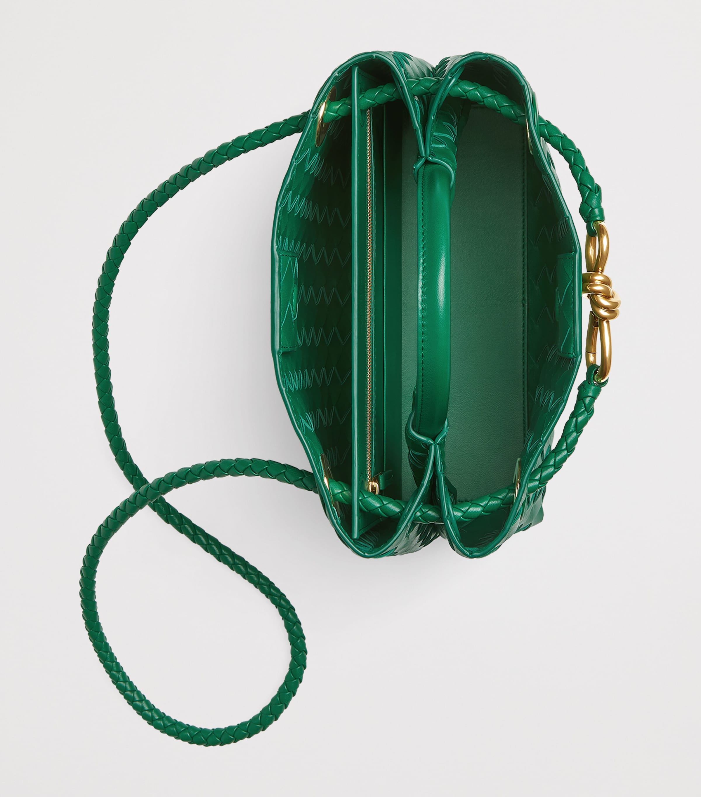 Small Intrecciato Leather Andiamo Top-Handle Bag 3196 Image 4