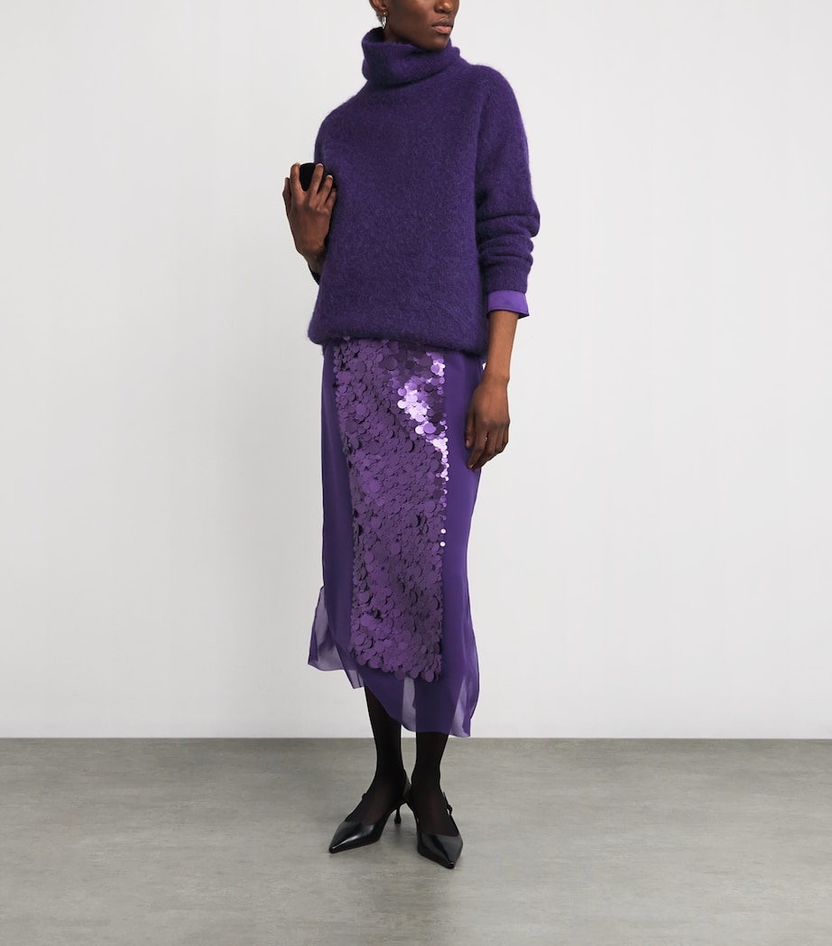 Chiffon Embellished Cambo Midi Skirt VIOLET Image 2