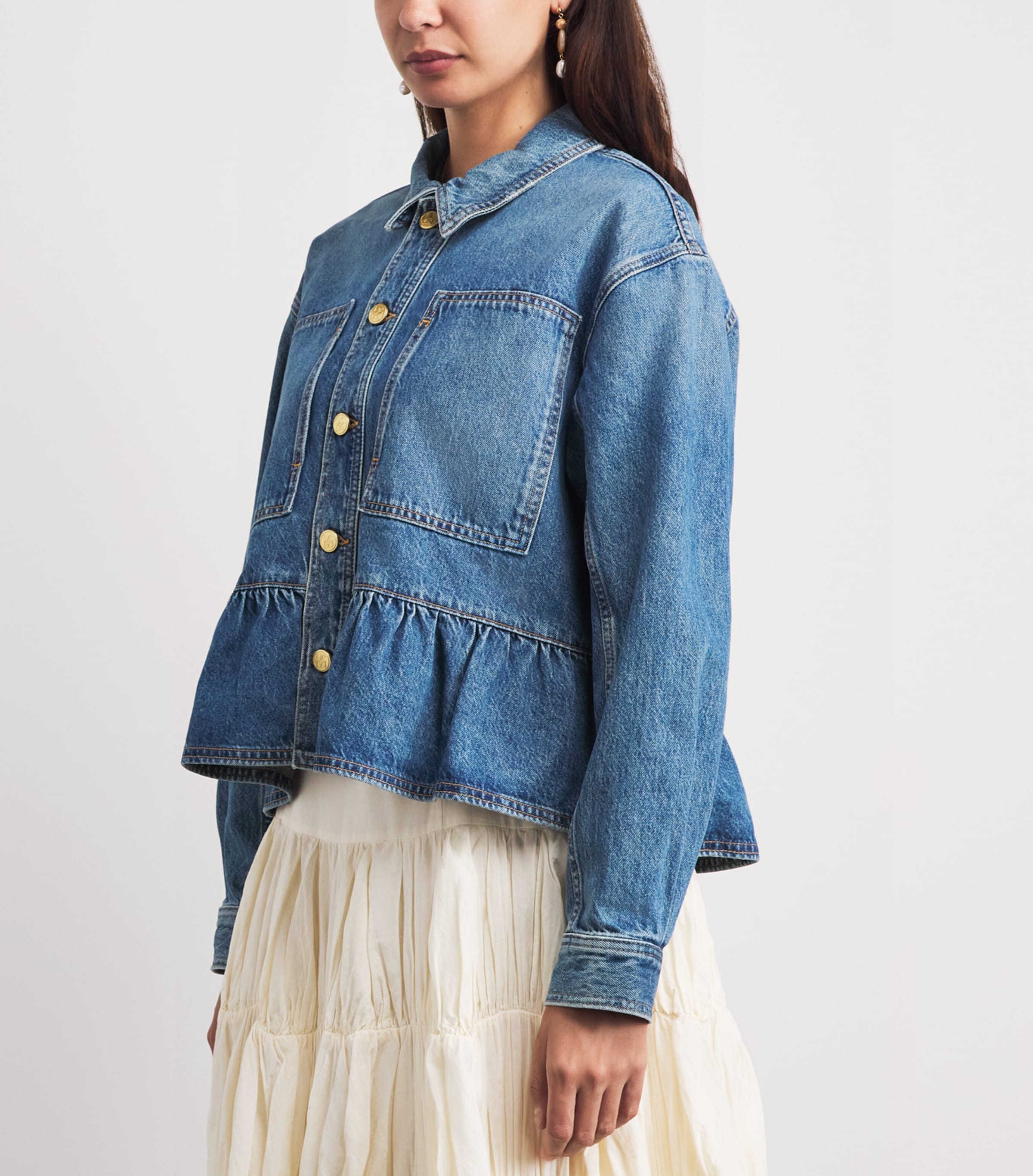 Ulla Johnson Womens Arquette Denim Jacket Danube Image 4