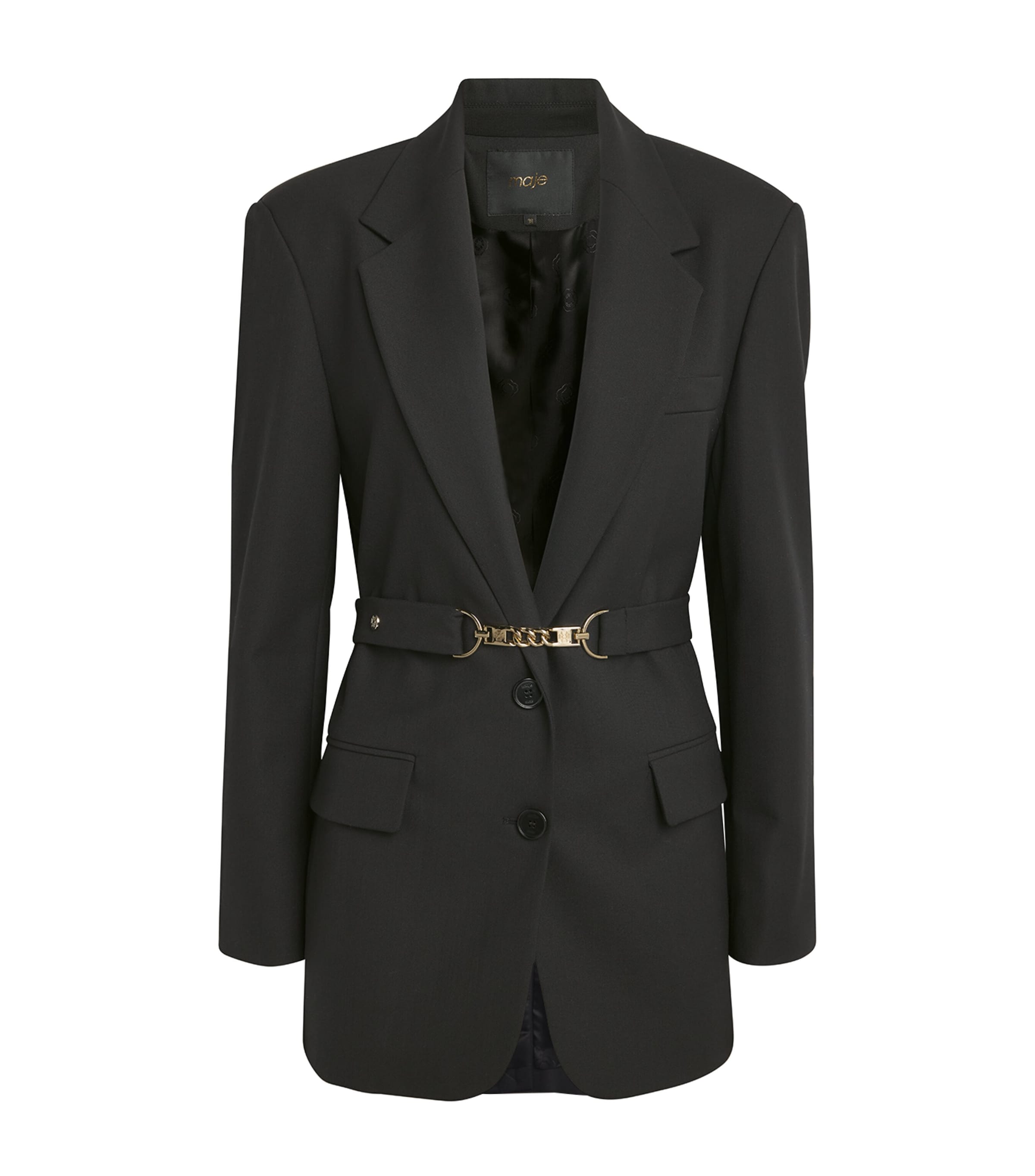 Maje Chain-detail Blazer In Black