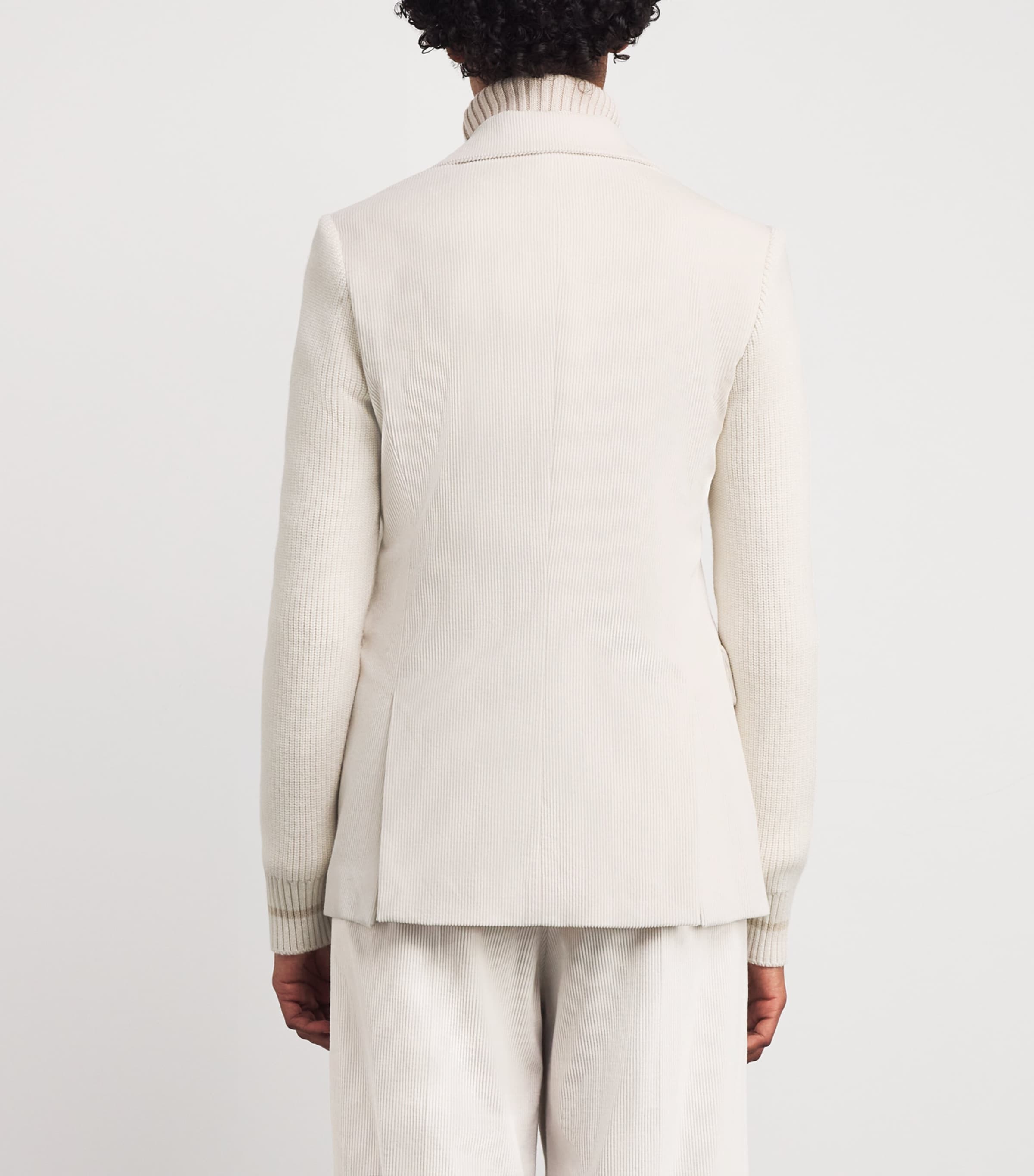 Cotton-Blend Corduroy Single Button Blazer PANNA Image 4