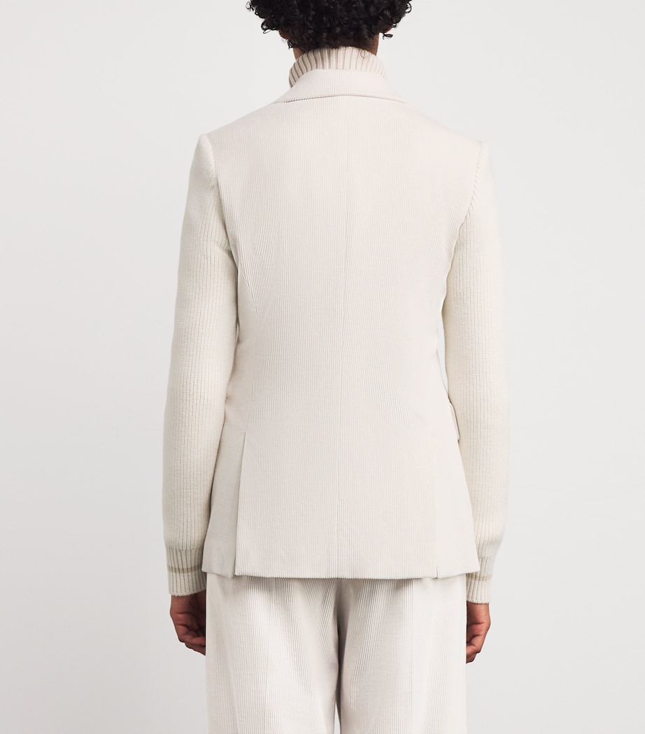 Cotton-Blend Corduroy Single Button Blazer PANNA Image 4