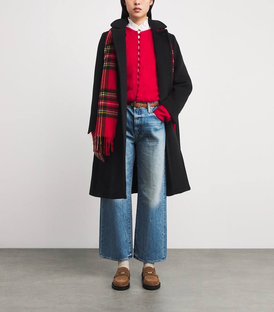 Wool-Blend Double-Breasted Pea Coat BLACK Image 2