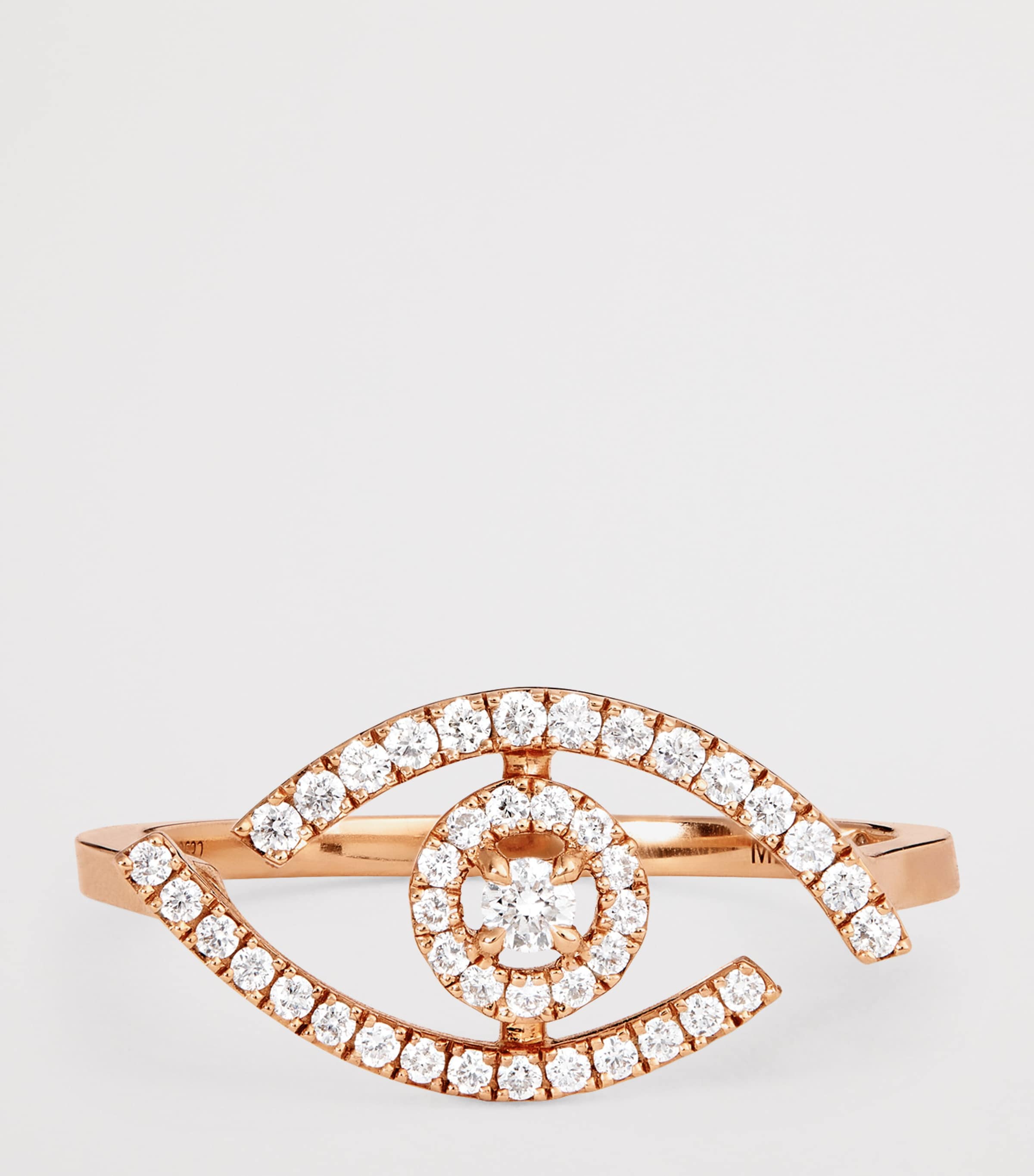 Messika Lucky Eye Pink Gold and Diamond Ring Pink Gold Image 4