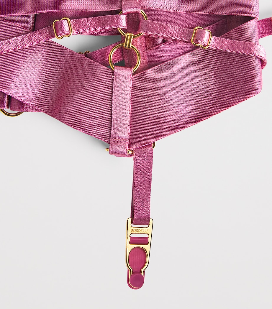 Bordelle Womens Zenna Suspender Belt Raspberry Image 4