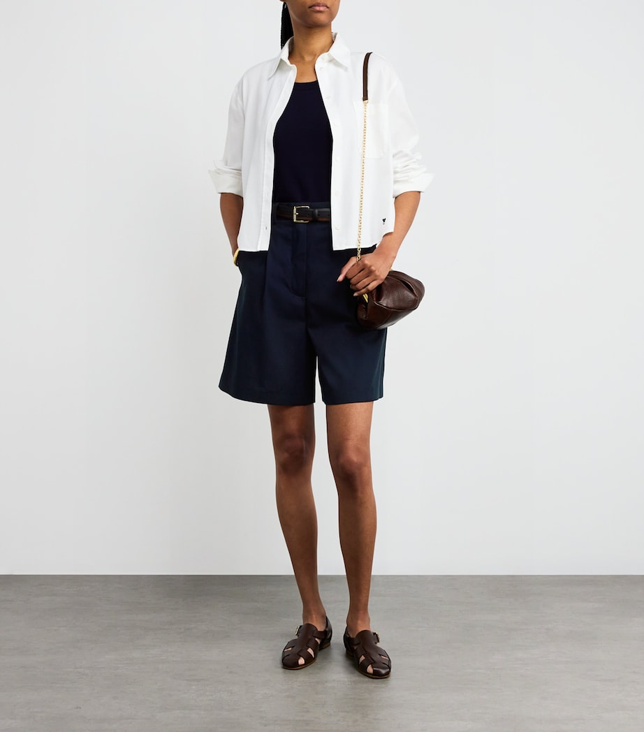 Cotton Gabardine Bermuda Shorts NAVY Image 2