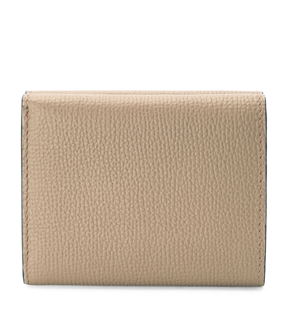 Leather Anagram Trifold Wallet SAND Image 5