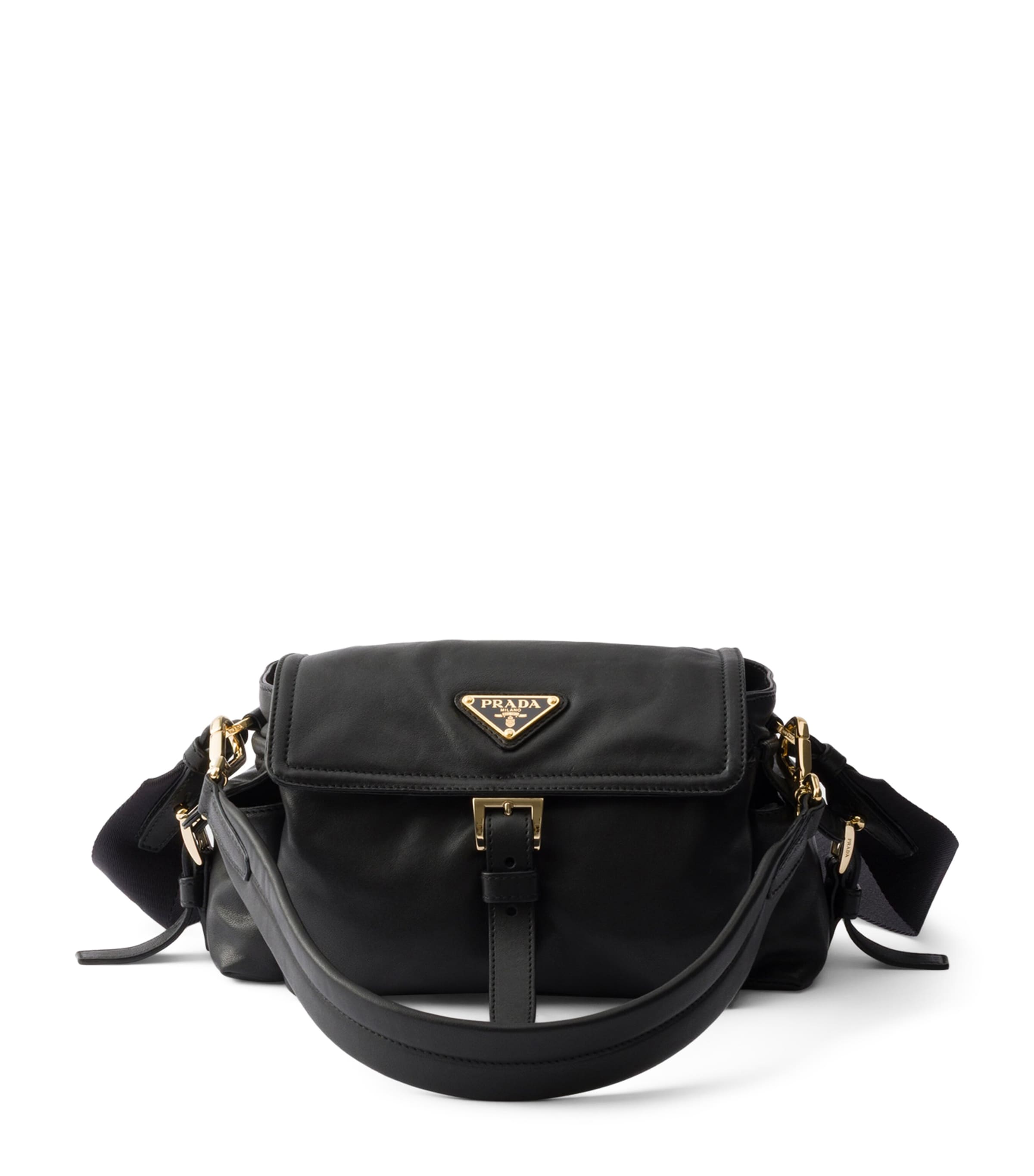Prada Leather Explore Shoulder Bag Black Image 1