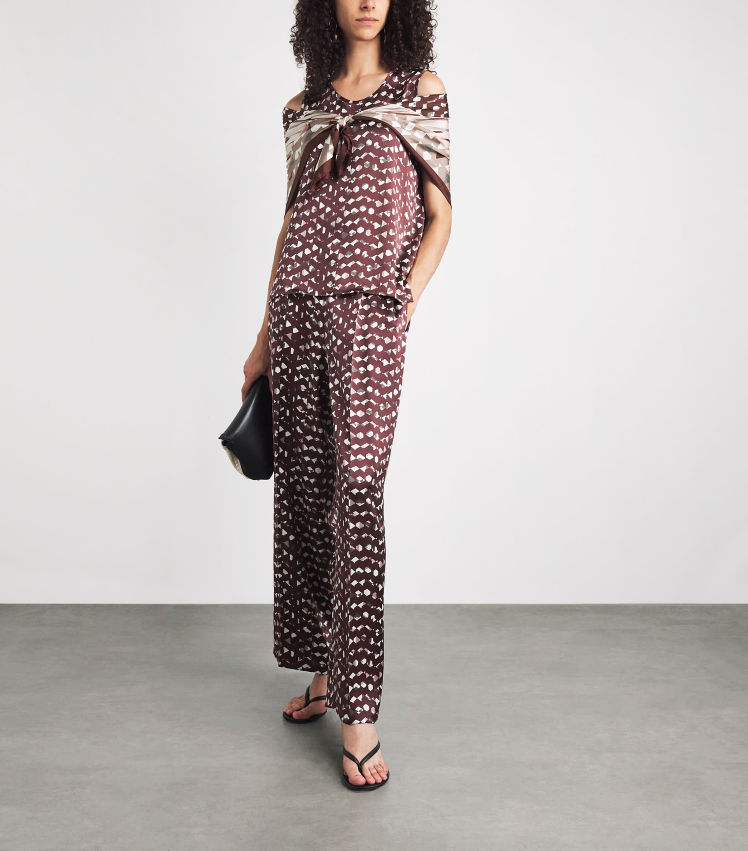 Kiton Silk Printed Scarf Bordeaux Print Image 3