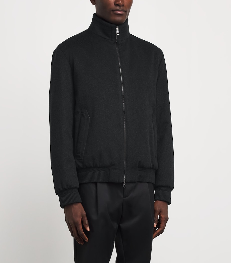 Brett Johnson Mens Cashmere Blouson Jacket Noir Image 4