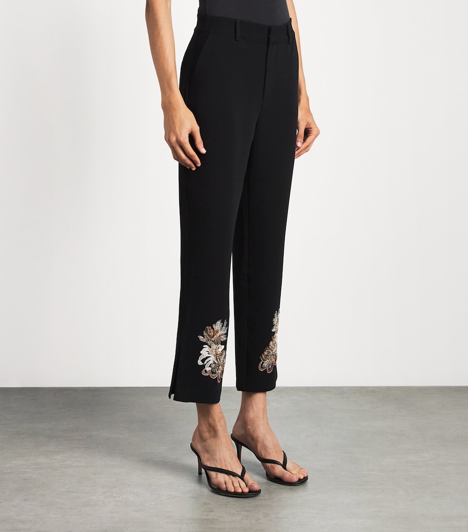 Cinq A Sept Womens Beaded Kerry Trousers Black/neutral Multi Image 4