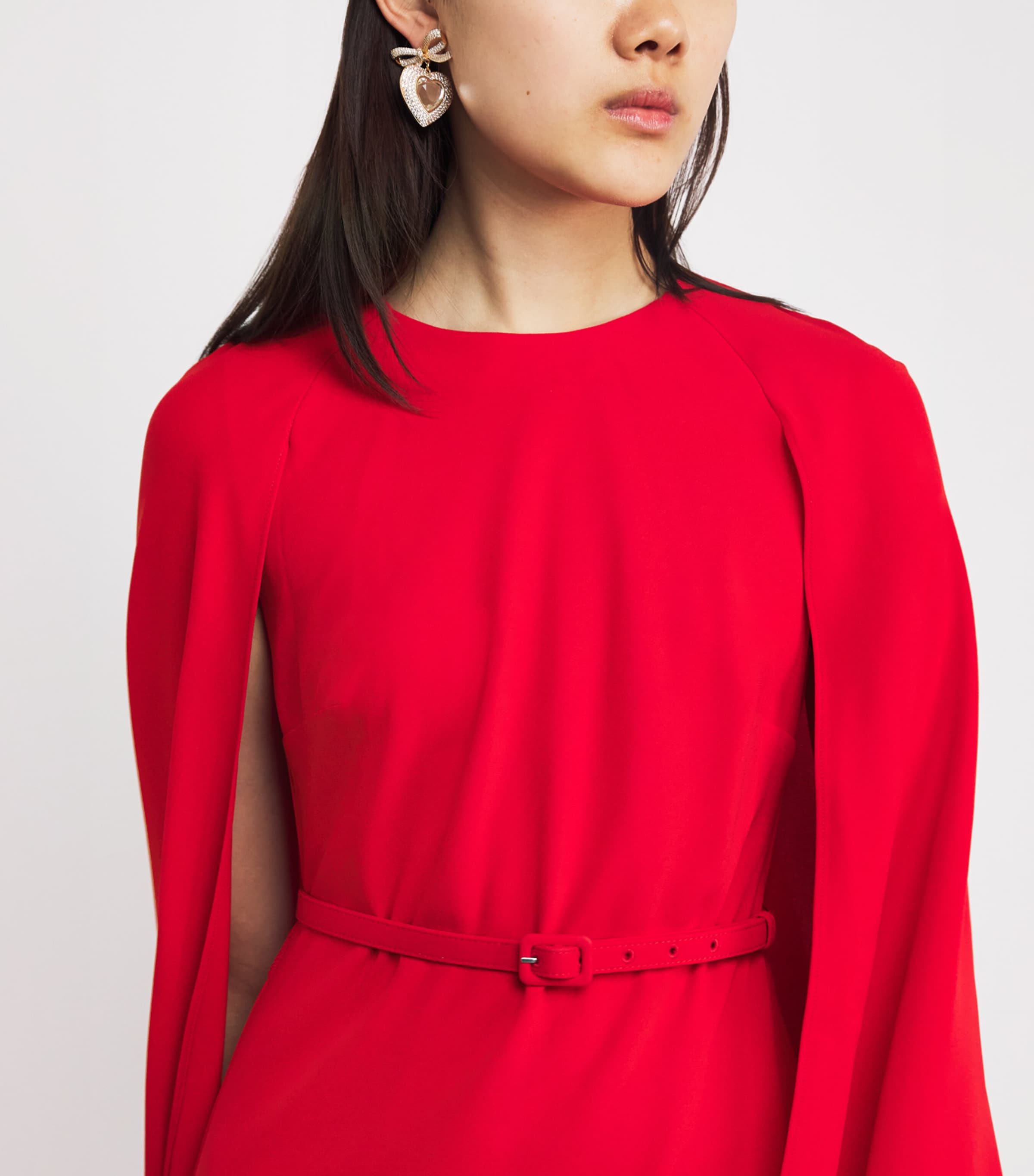 Cady Caped Midi Dress RED Image 6