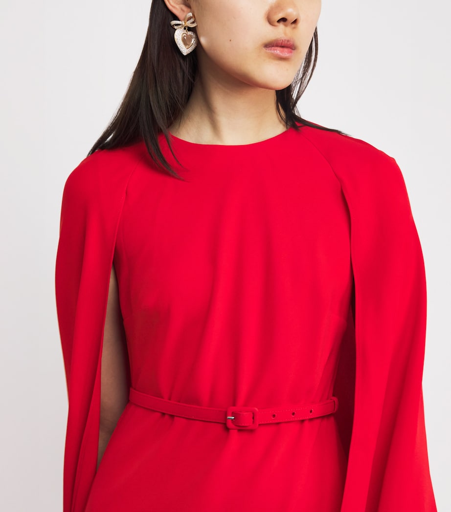 Cady Caped Midi Dress RED Image 6