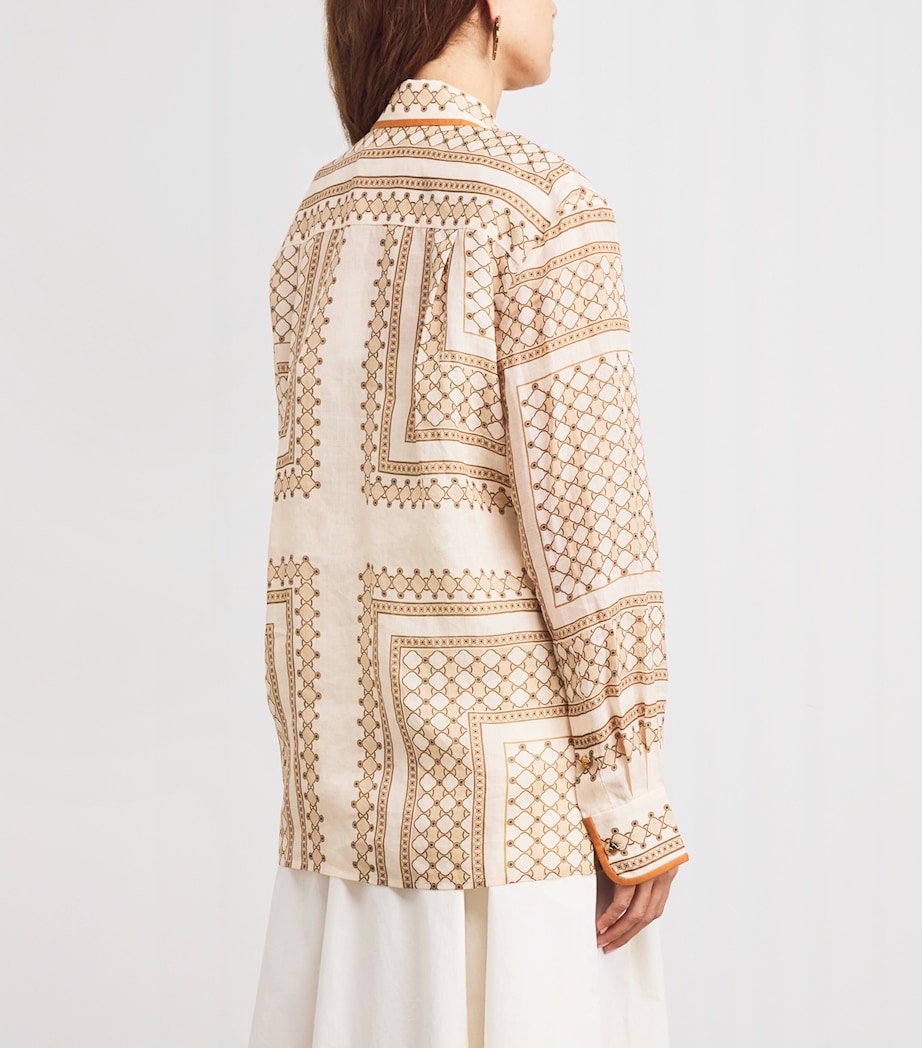 Ramie Printed Shirt CGPT/CREAM GEO PRINT Image 4