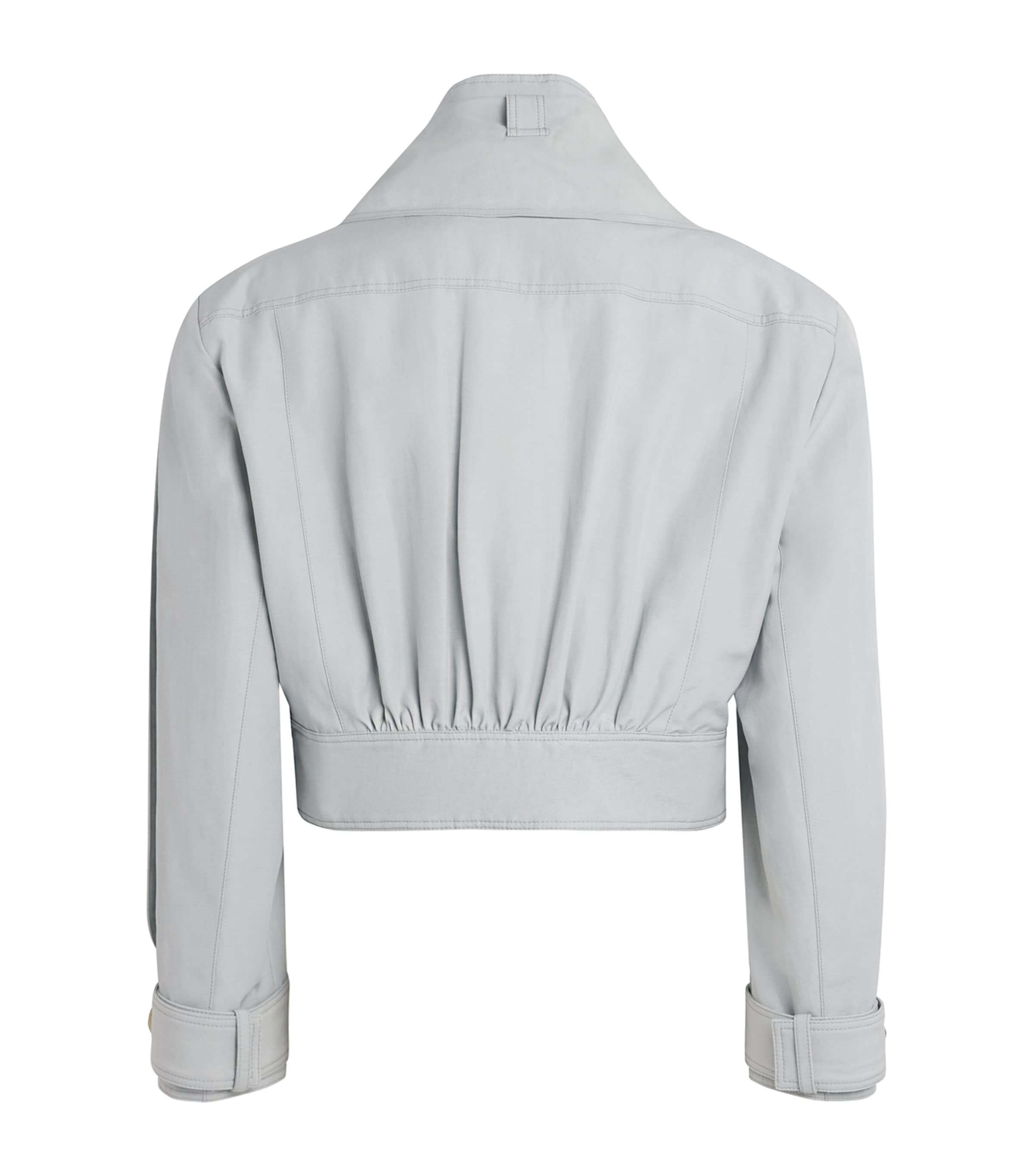 Chloé Womens Scarf-Effect Jacket Storm Grey Image 2