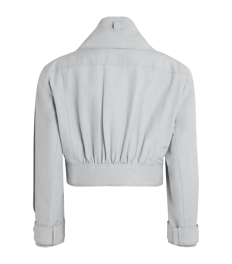 Chloé Womens Scarf-Effect Jacket Storm Grey Image 2