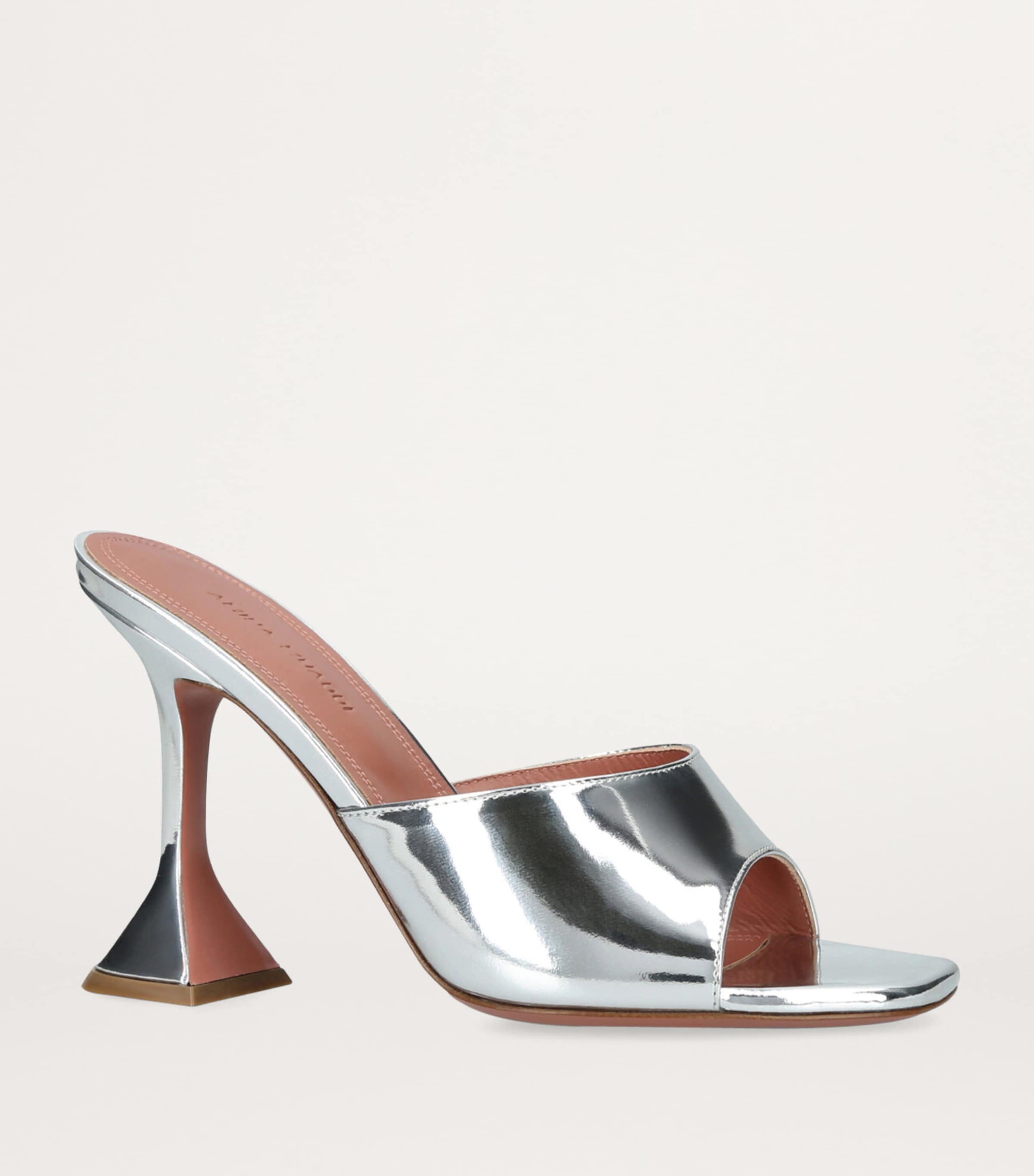 Amina Muaddi Mirror Lupita Mules 95 Silver Image 3