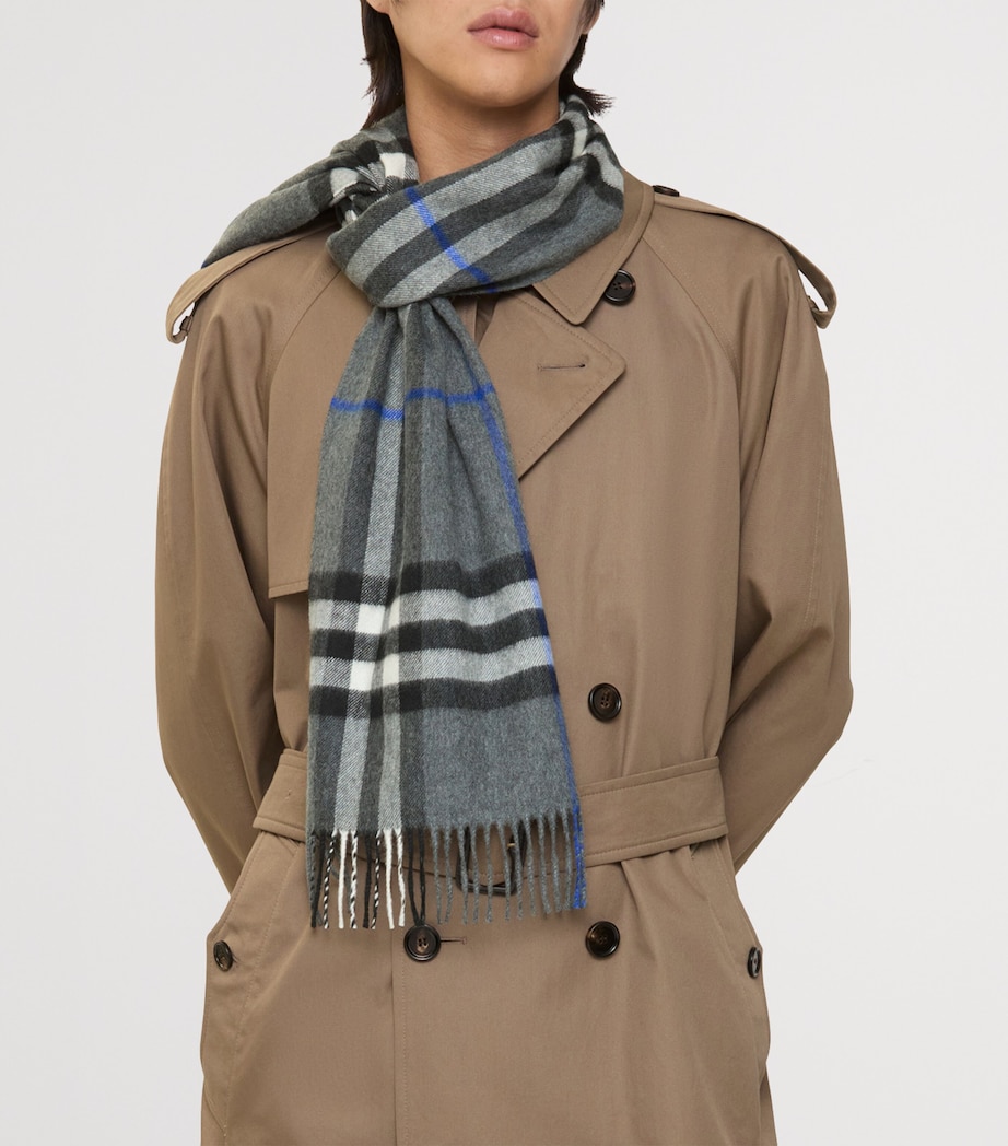 Cashmere Check Scarf MARLBOROUGH GREY Image 3