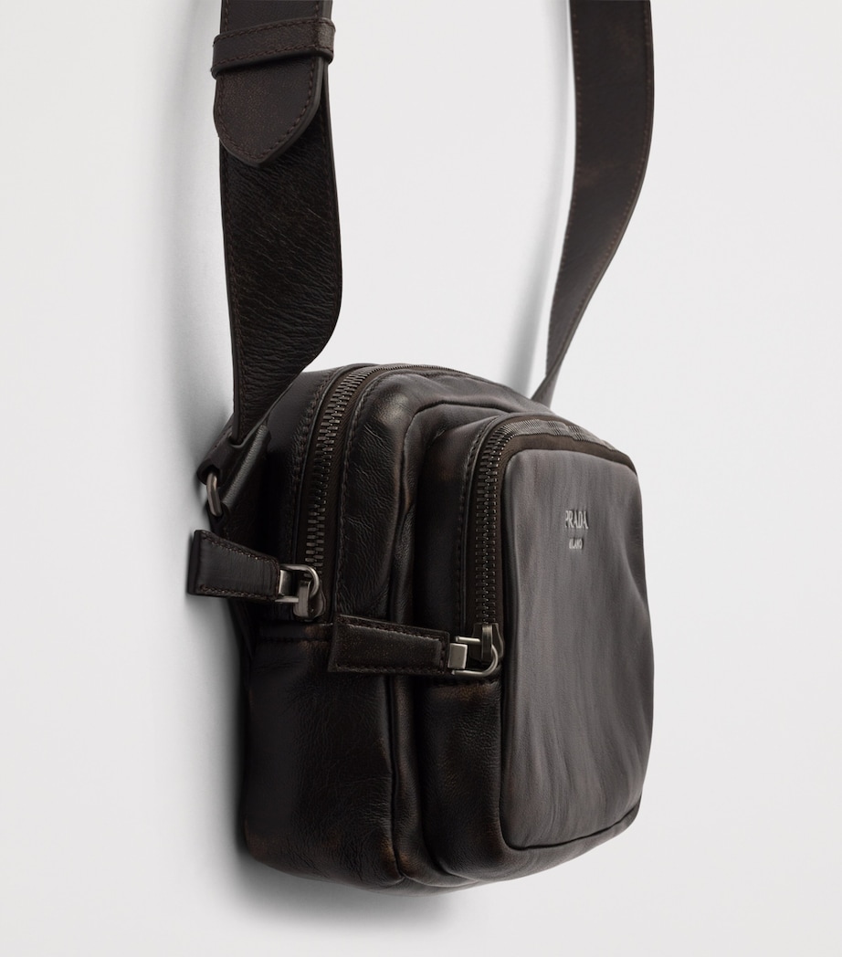 Prada Leather Cross-Body Bag Brown Image 7