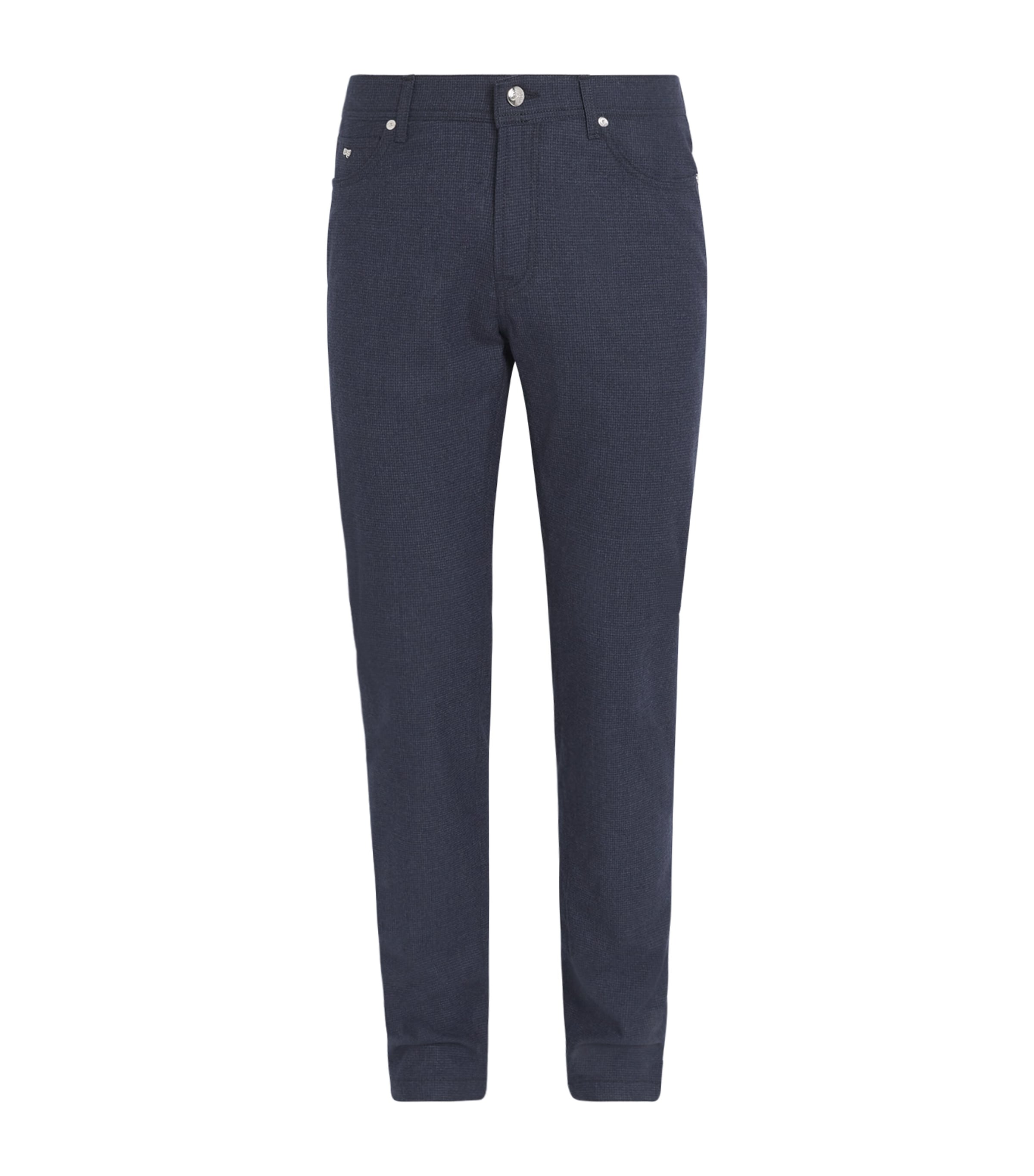 Marco Pescarolo Cashmere Check Trousers In Blue