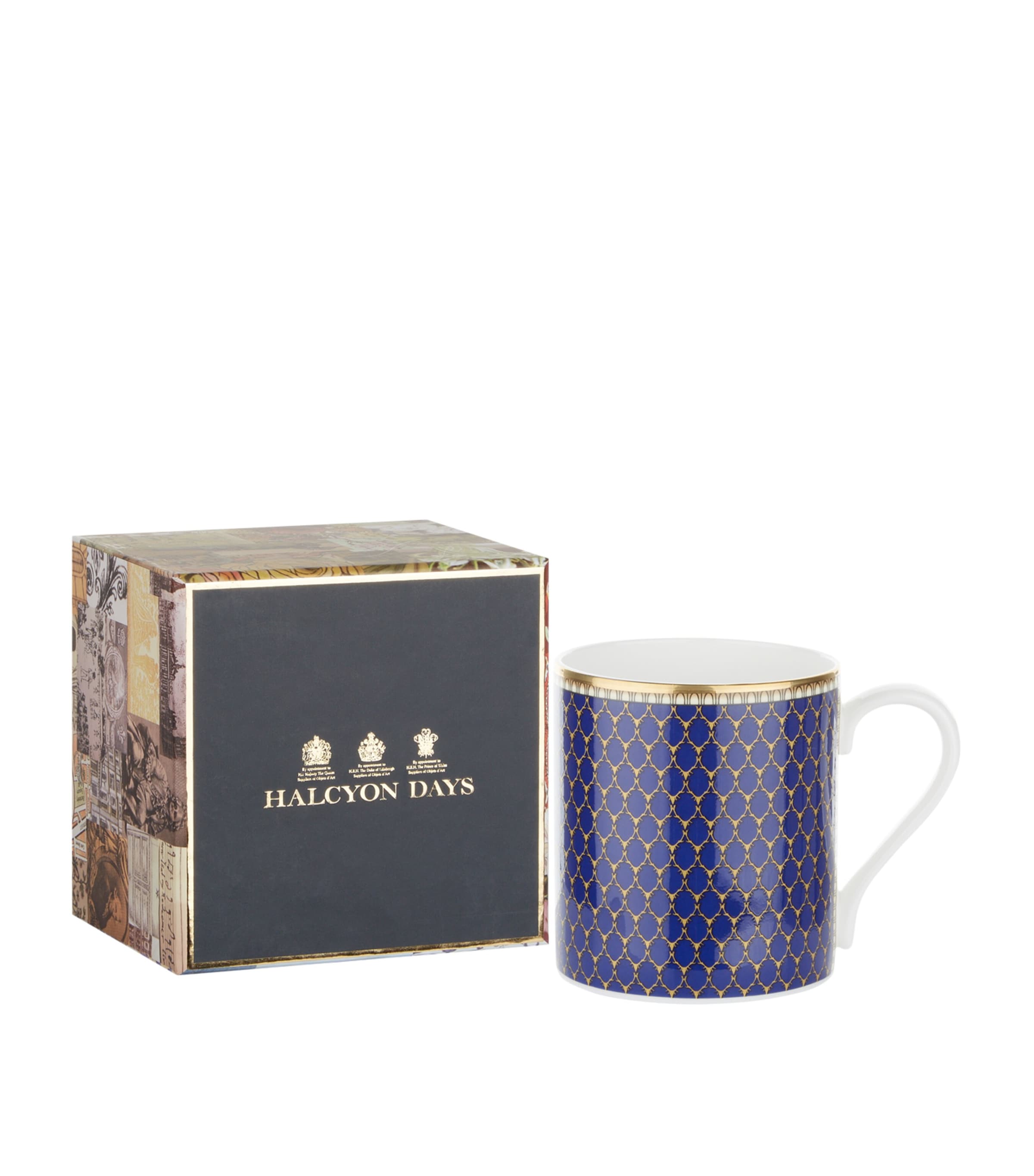 Halcyon Days Antler Trellis Mug In Blue