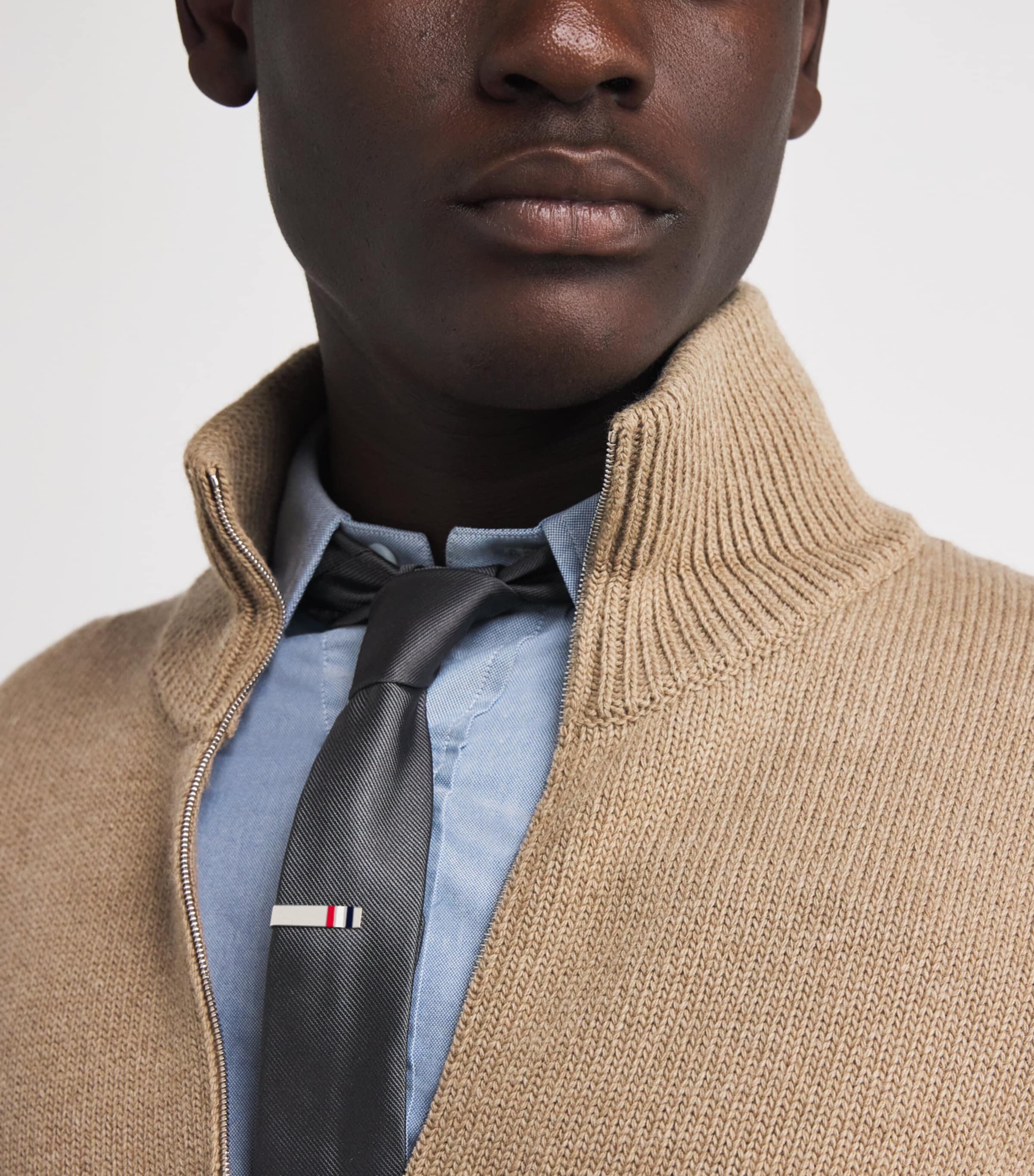 Thom Browne Sterling Silver Short Tie Clip Rwbwht Image 2