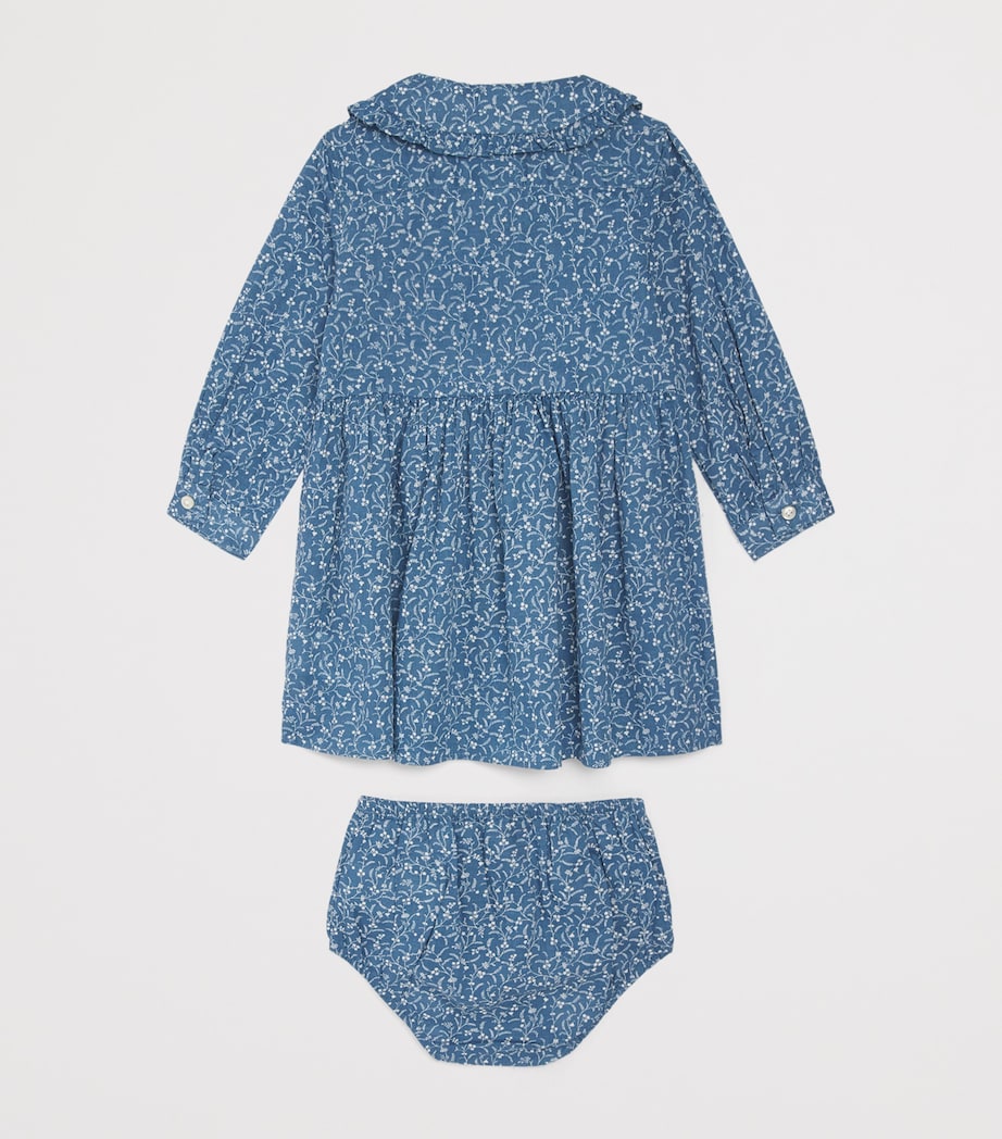 Ralph Lauren Kids Cotton Printed Dress (3-24 Months) Prolyn Floral Blue Image 2