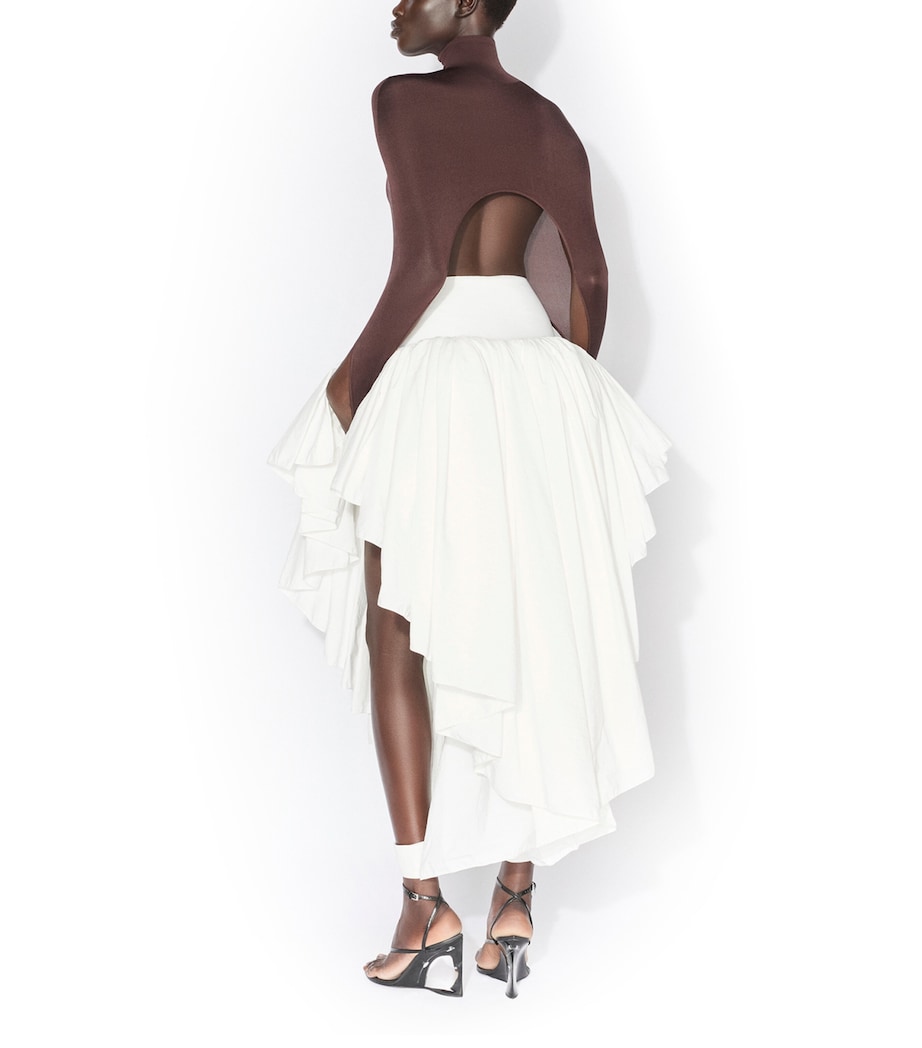 Alaïa Womens Asymmetric Maxi Skirt Blanc Image 3