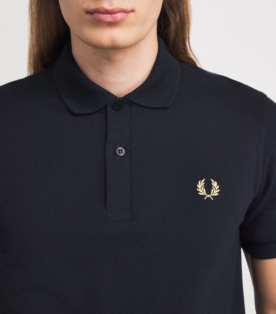 Cotton Logo Polo Shirt 157 BLACK/CHAMPAGNE Image 6