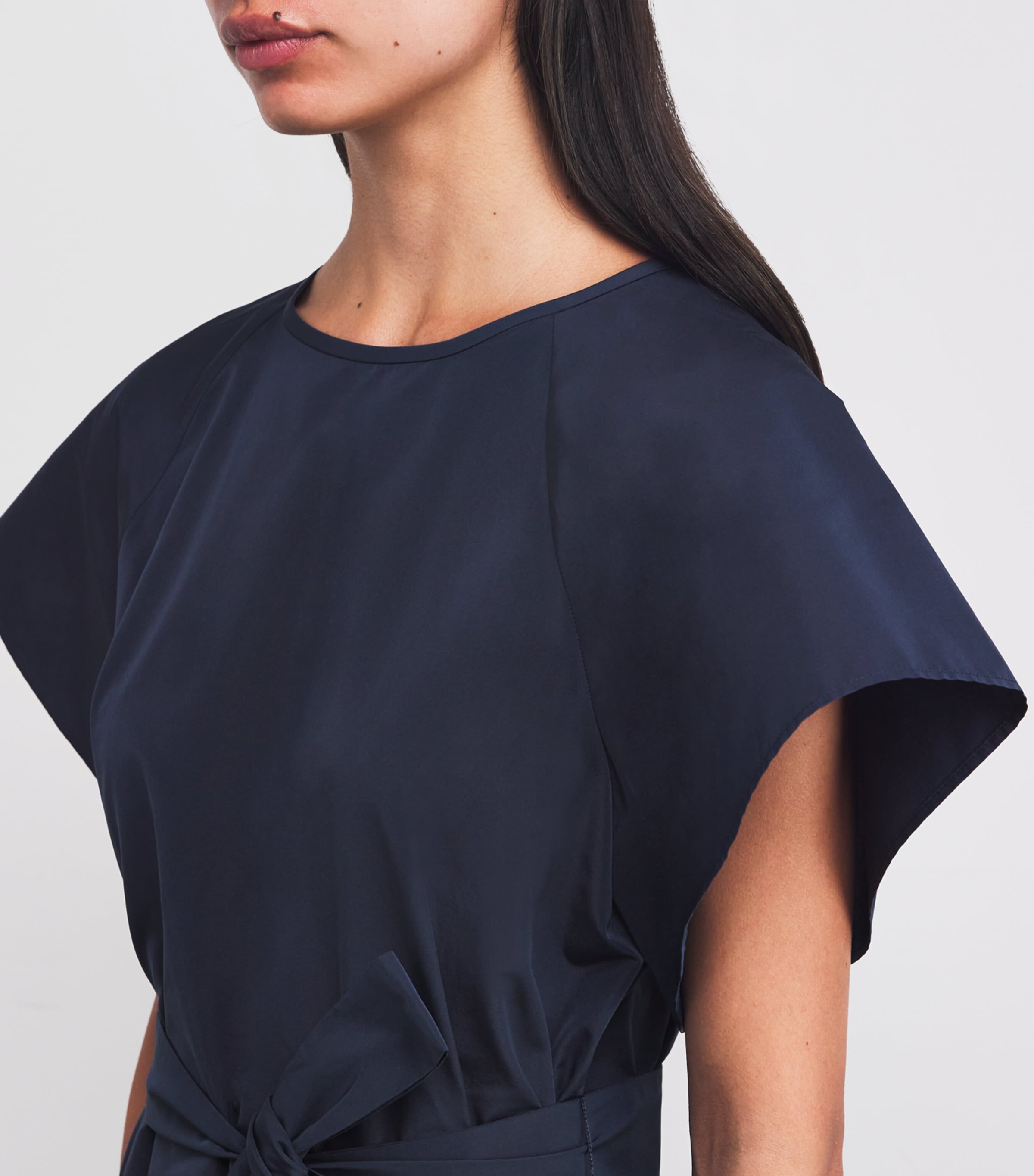 Taffeta Belted Mini Dress NAVY Image 5