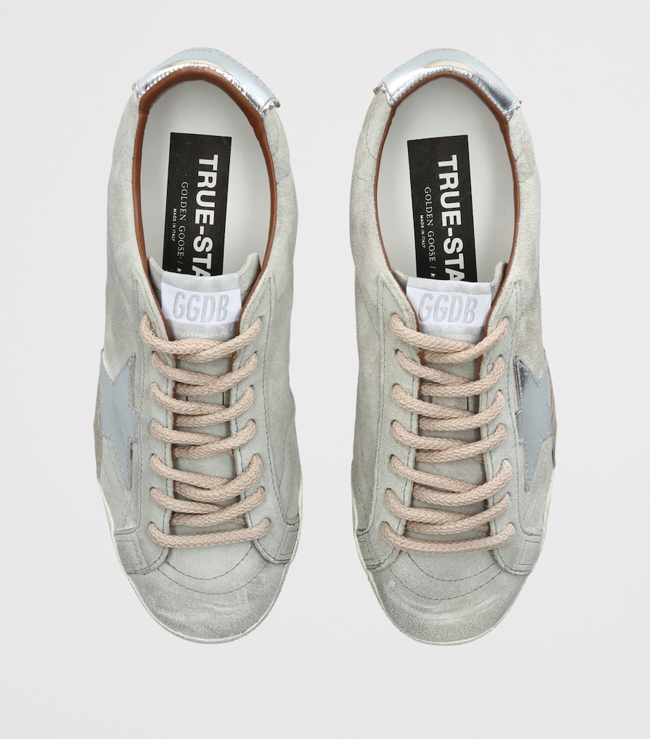 Golden Goose Suede-Leather True Star Sneakers Bone/comb Image 4