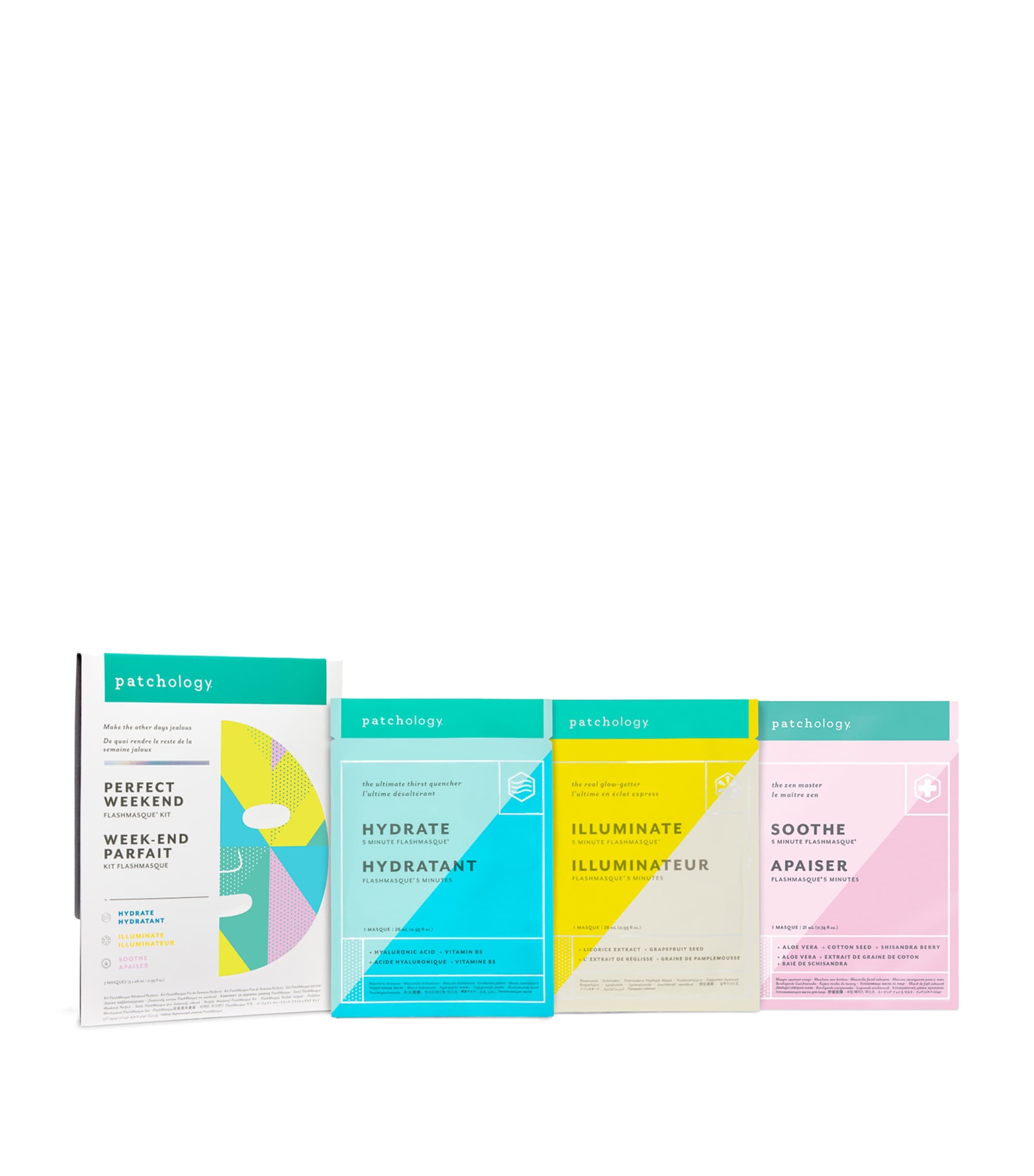 Patchology Perfect Weekend Hydrating + Illuminating Sheet Mask Bundle Image 2
