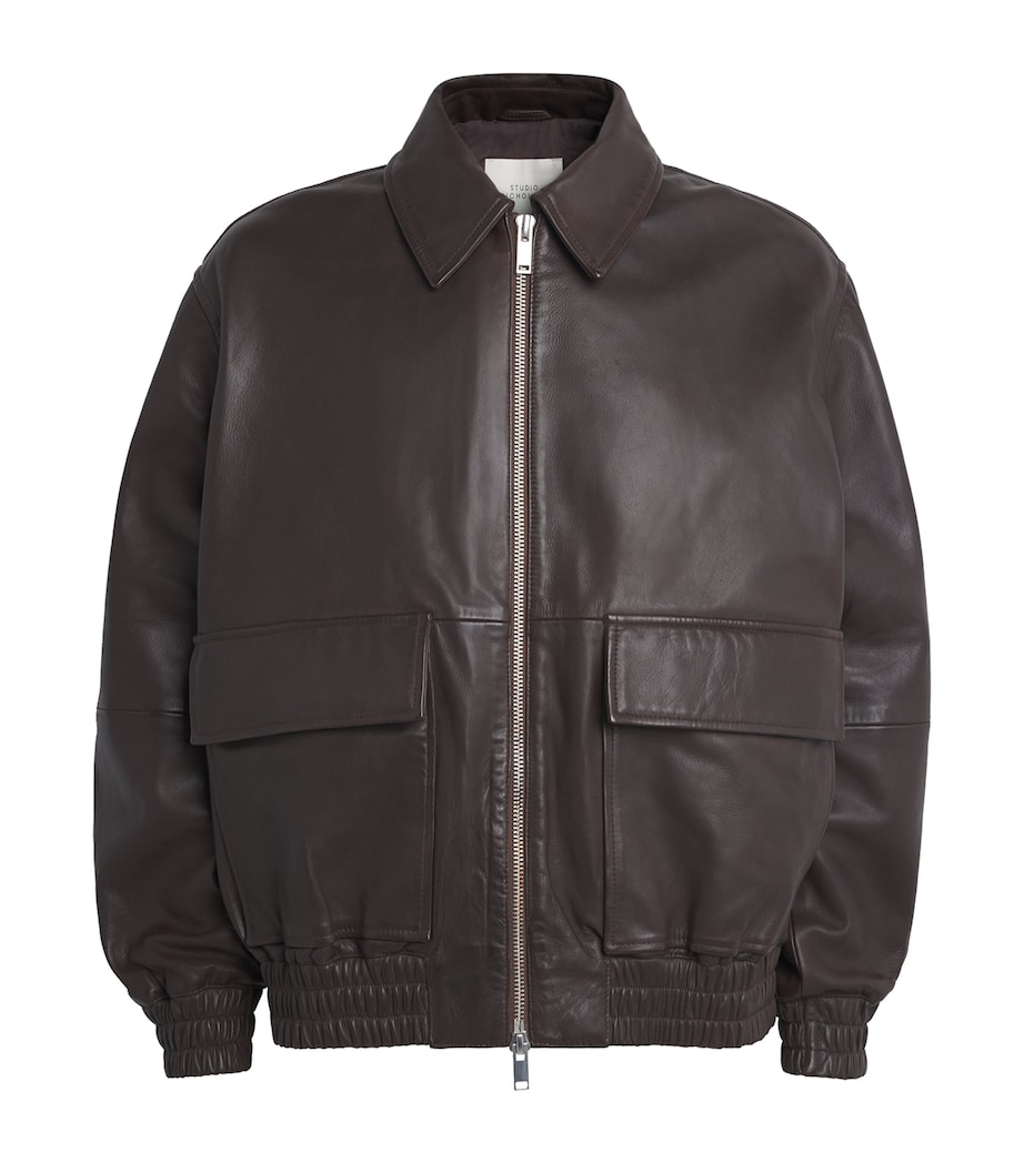 Piston Leather Bomber Jacket BROWN Image 1
