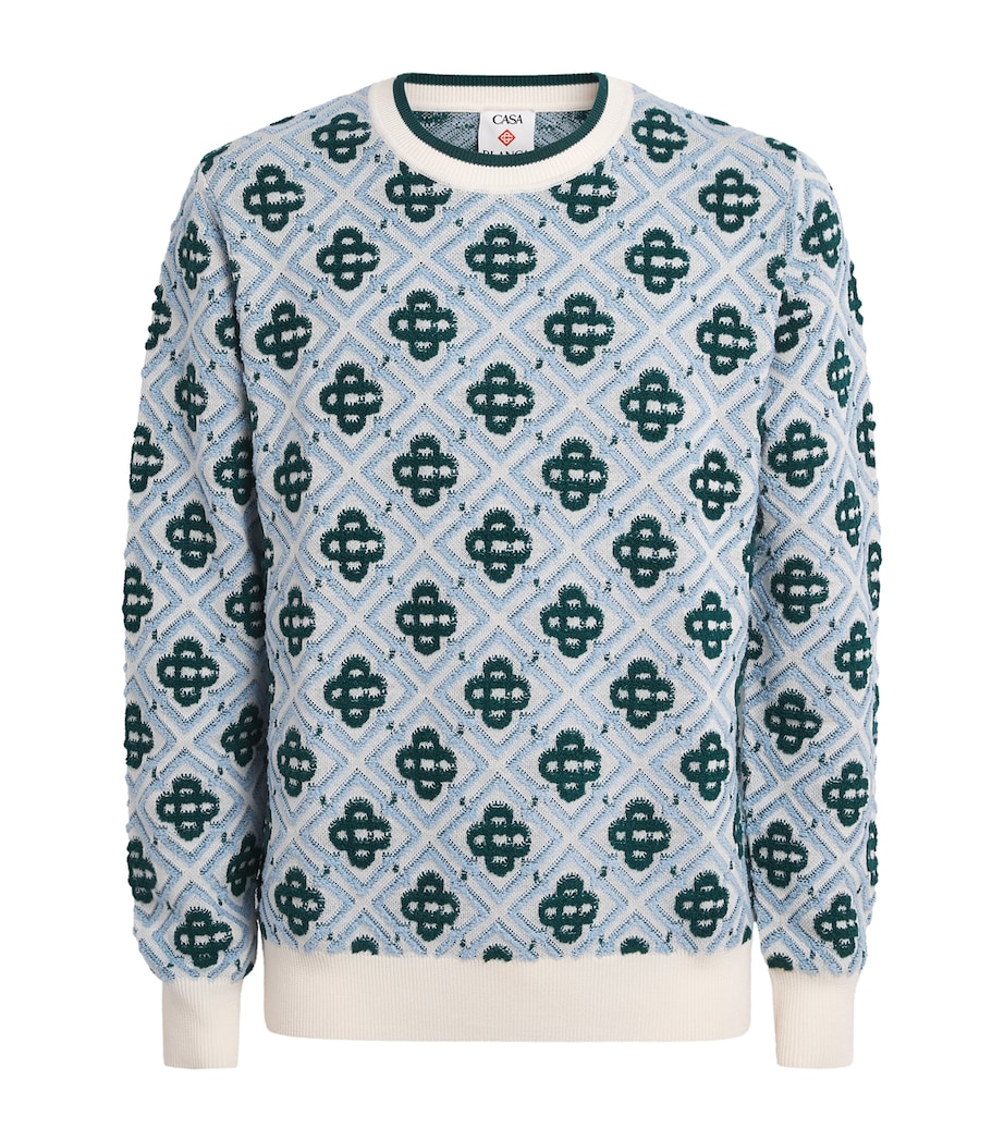 Casablanca Mens Wool Monogram Sweater Cc Monogram Image 1