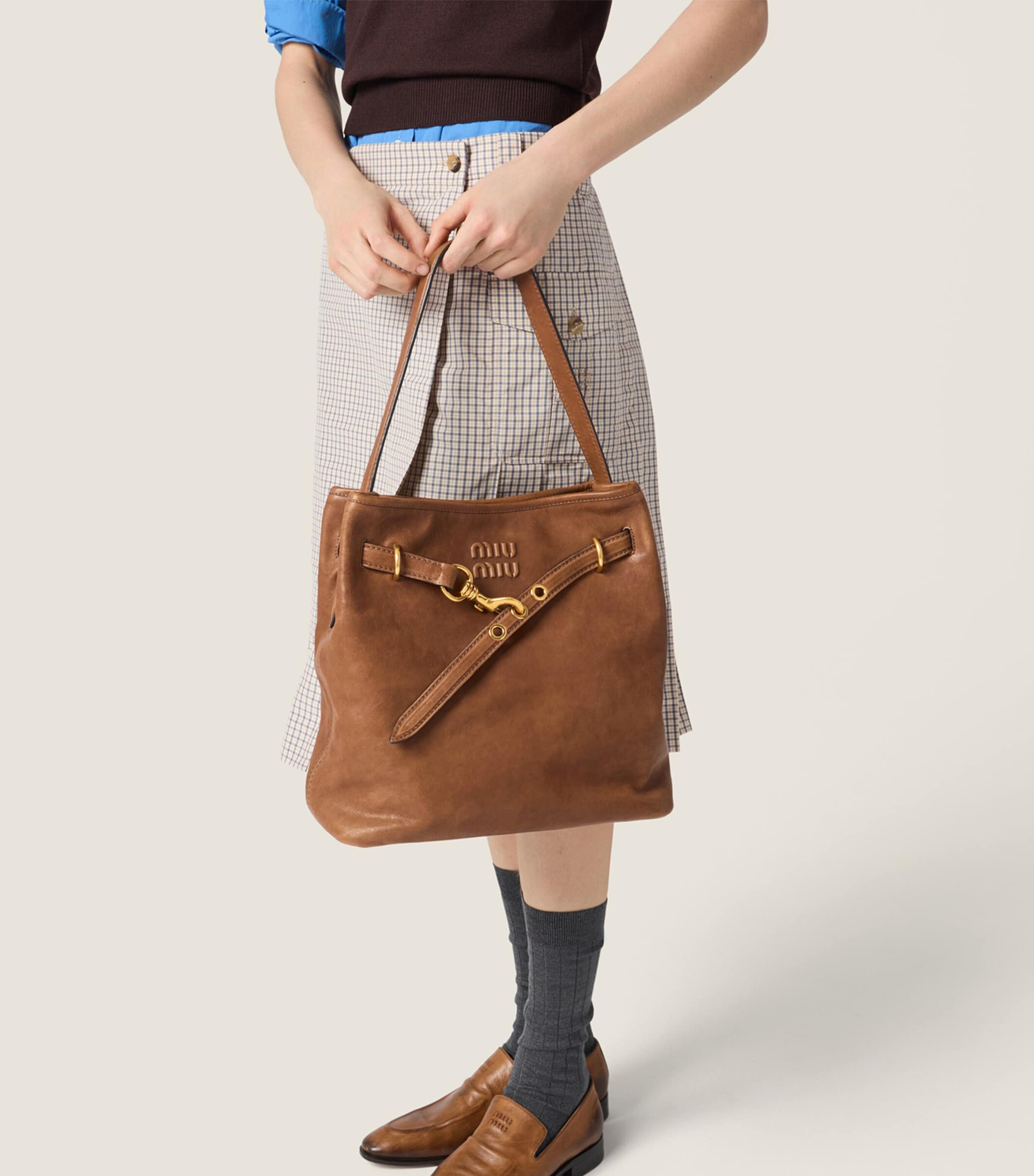 Miu Miu Womens Nappa Leather Aventure Bucket Bag Image 5